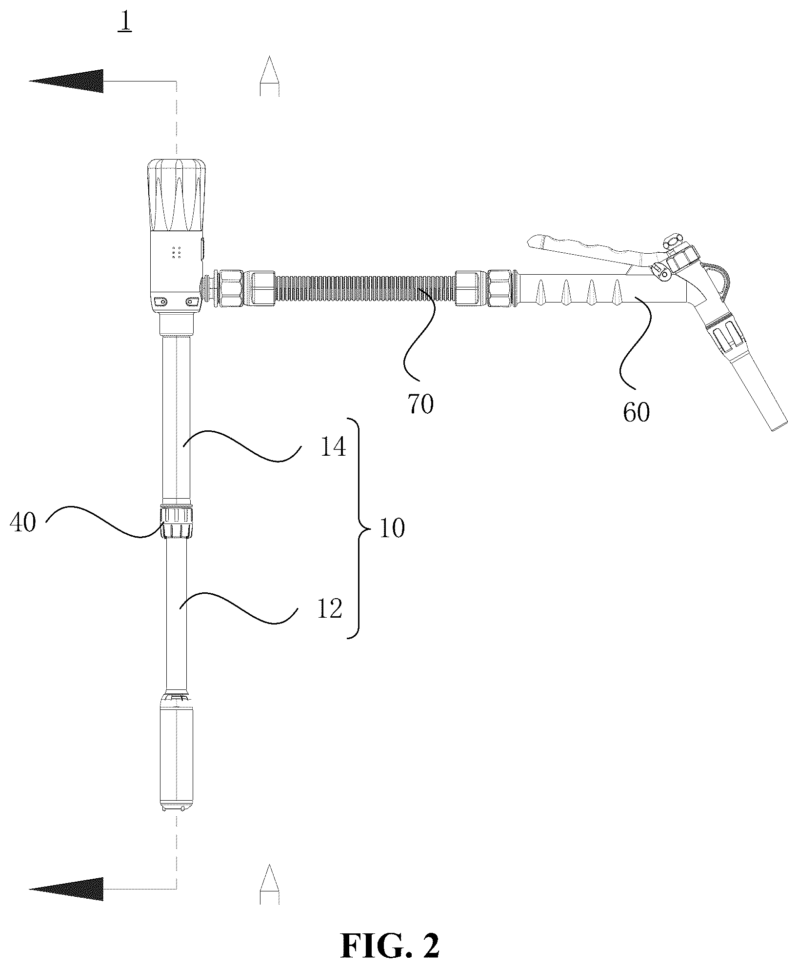 Patent US12319559 Figure 2 – Liquid pump with adjustable length and feed tank