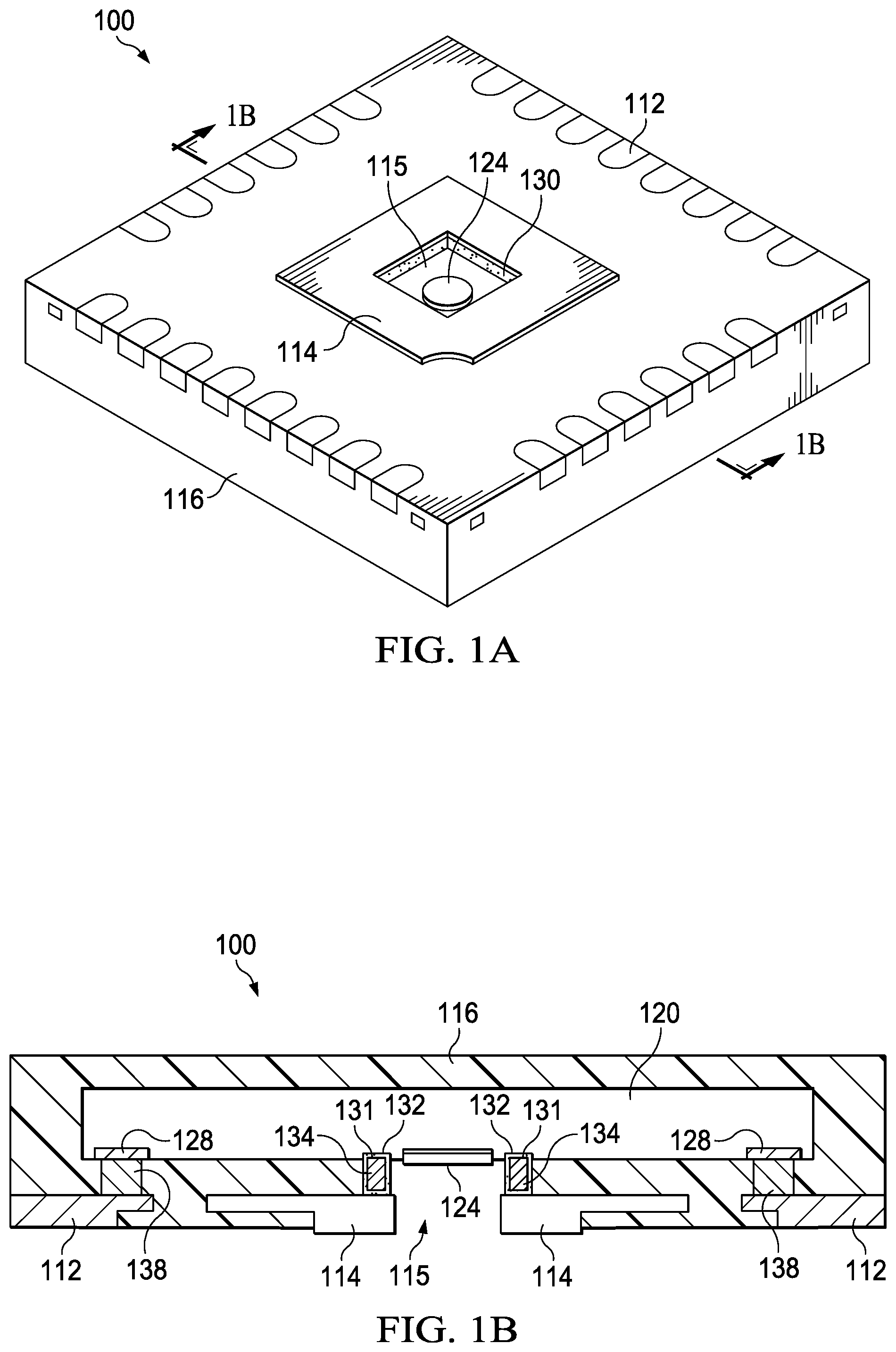 Patent US12319563 Figure 1 – Semiconductor package with metal column mold barrier