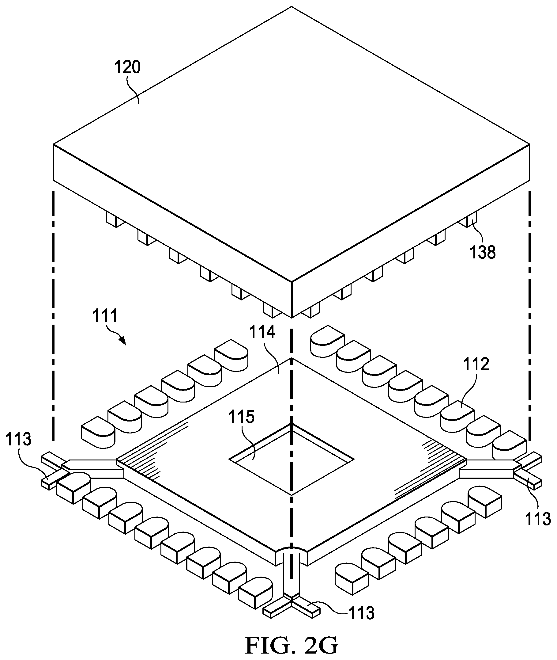 Patent US12319563 Figure 5 – Semiconductor package with metal column mold barrier