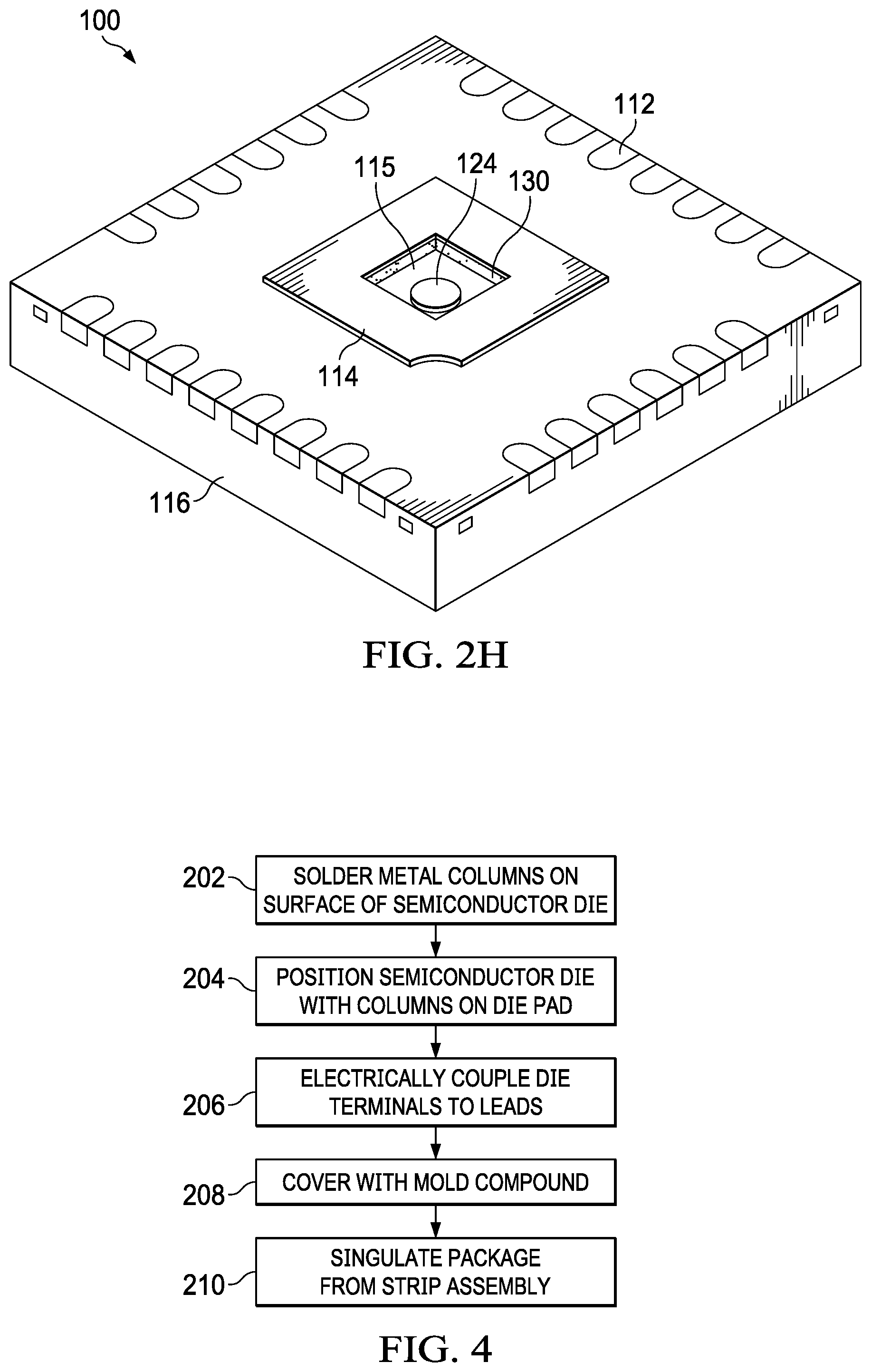 Patent US12319563 Figure 6 – Semiconductor package with metal column mold barrier