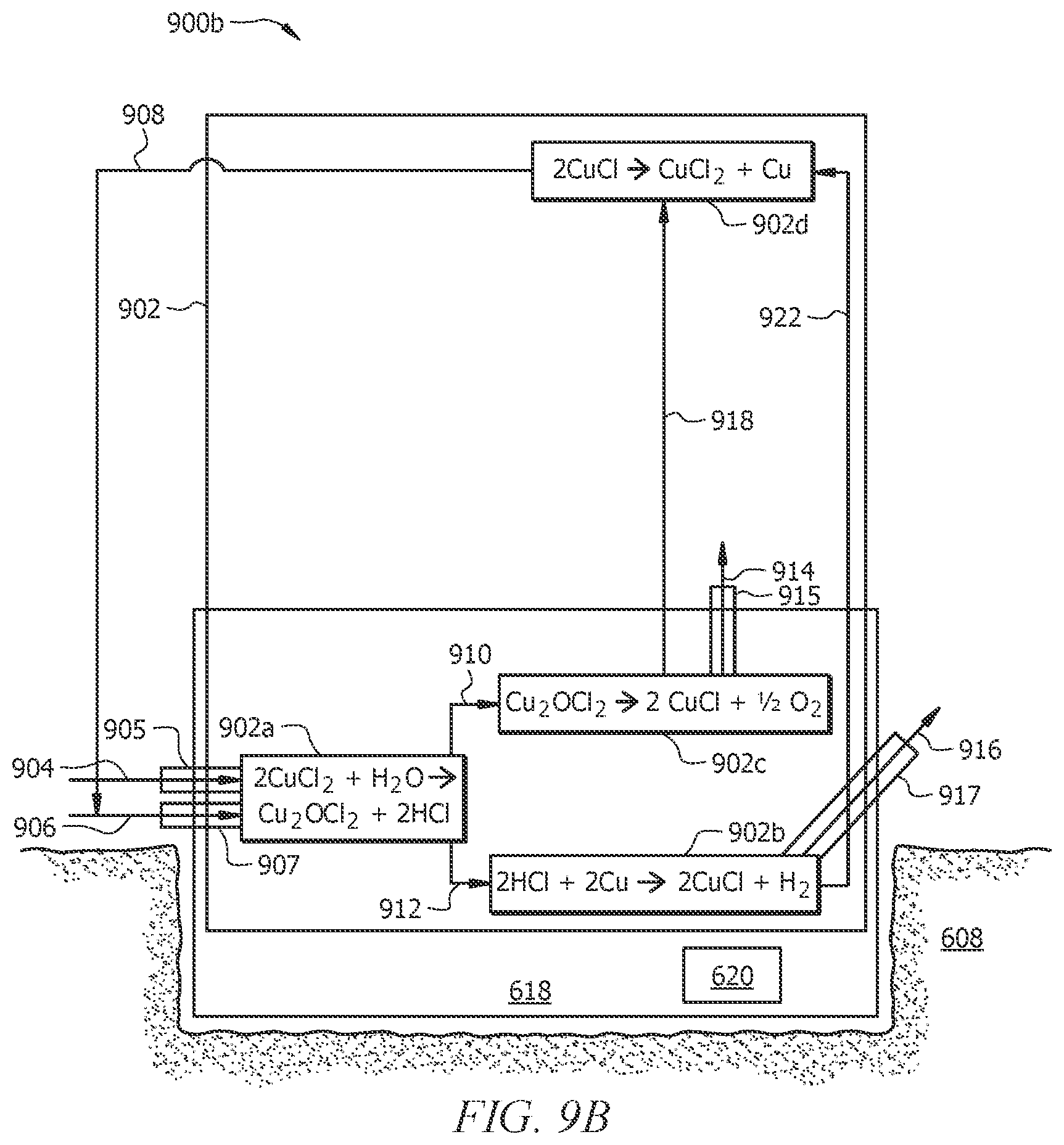 Patent US12319573 Figure 9 – Molten-salt mediated thermochemical reactions using geothermal energy