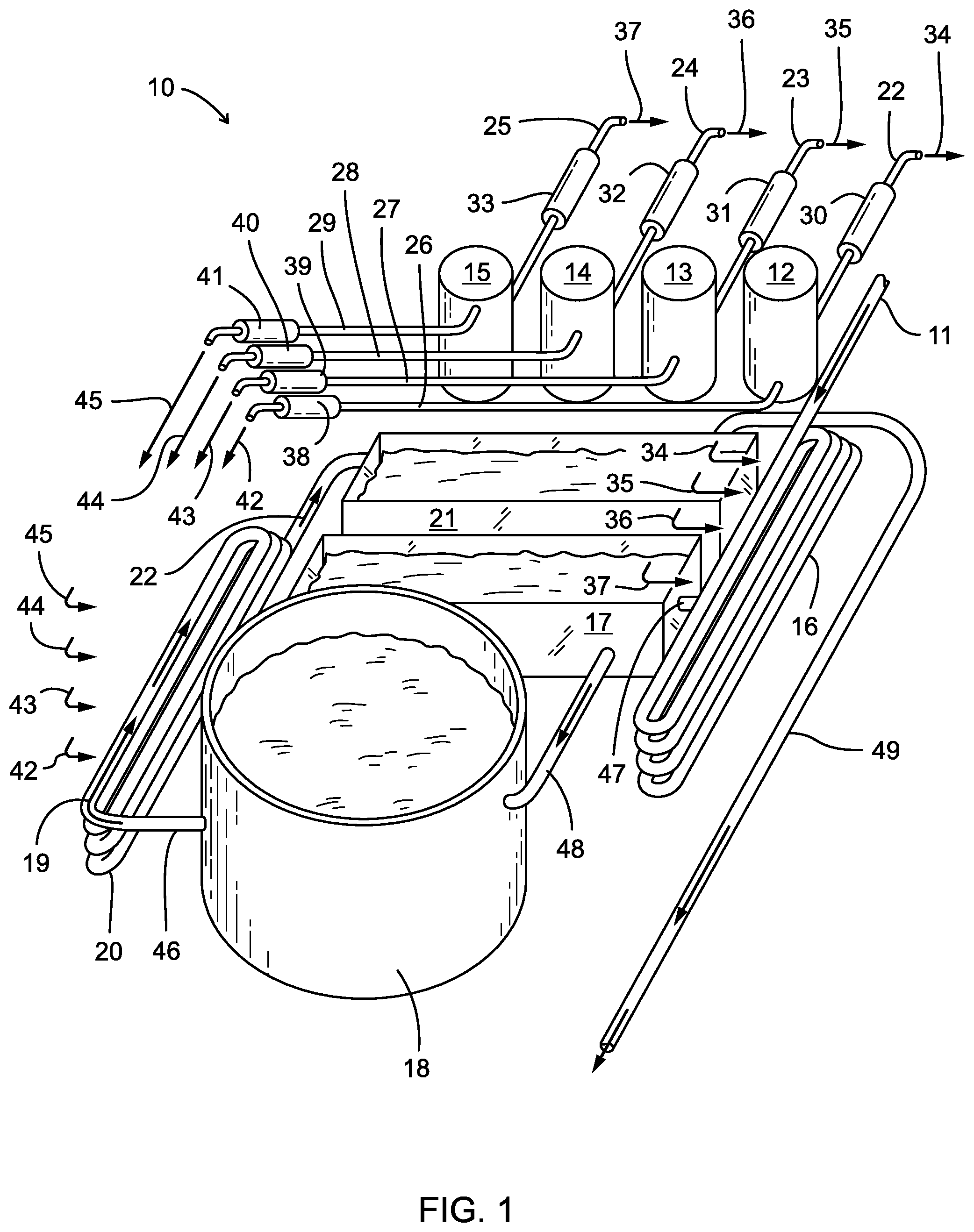 Patent US12319602 — Method and apparatus for treatment of an animal processing wastewater stream — Figure 1