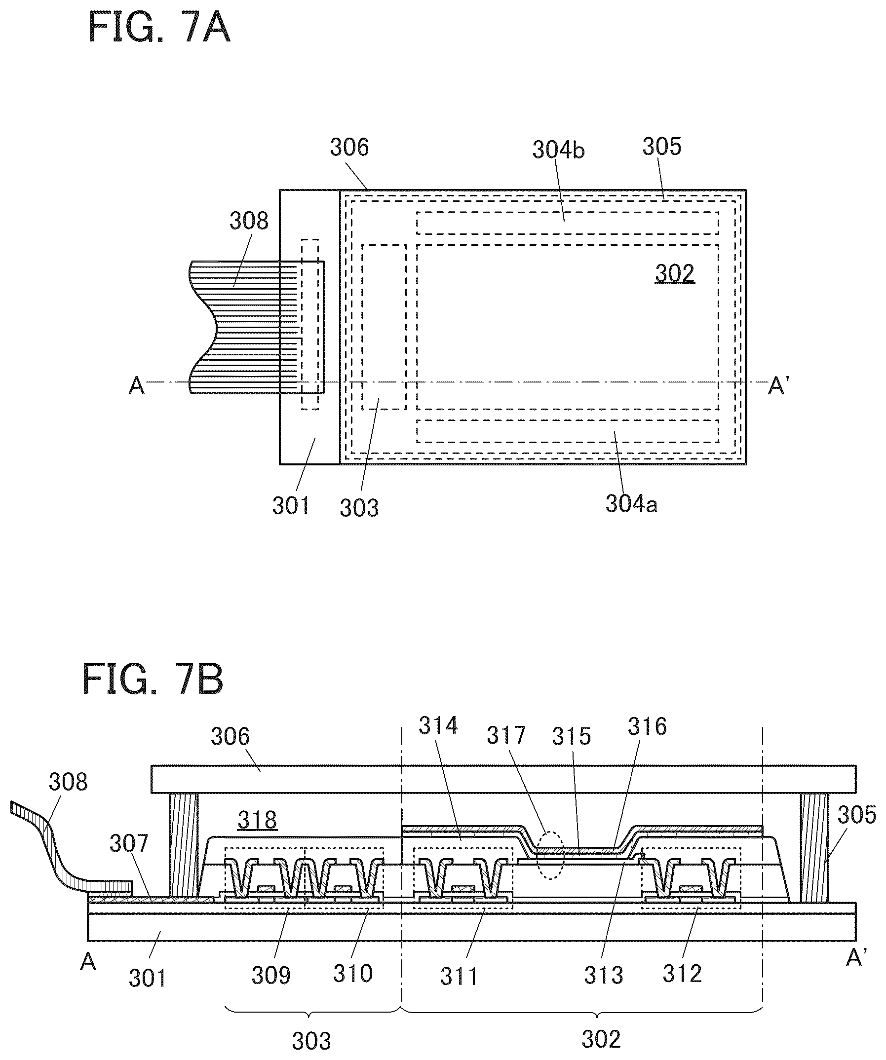 Patent US12319688 Figure 7 – Light-emitting device, light-emitting apparatus, electronic device, and lighting device