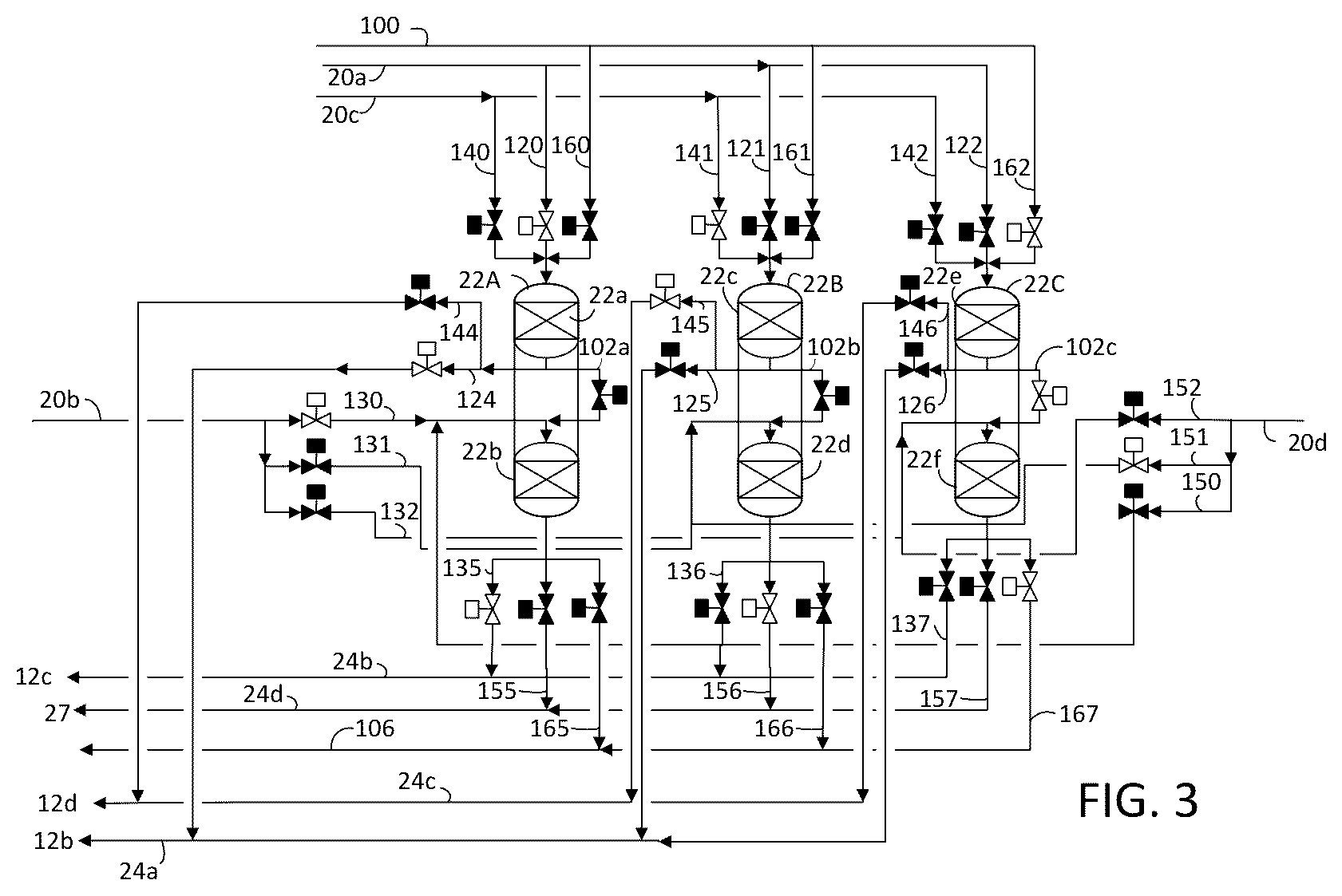 Patent US12319880 Figure 3 – Process for converting olefins to distillate fuels with regeneration