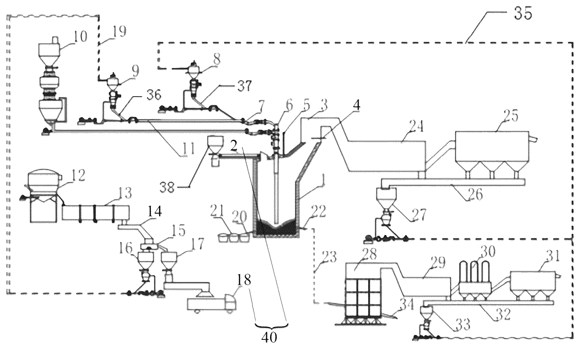 Patent US12319980 Figure 1 – System for smelting tin-containing materials and method for smelting same