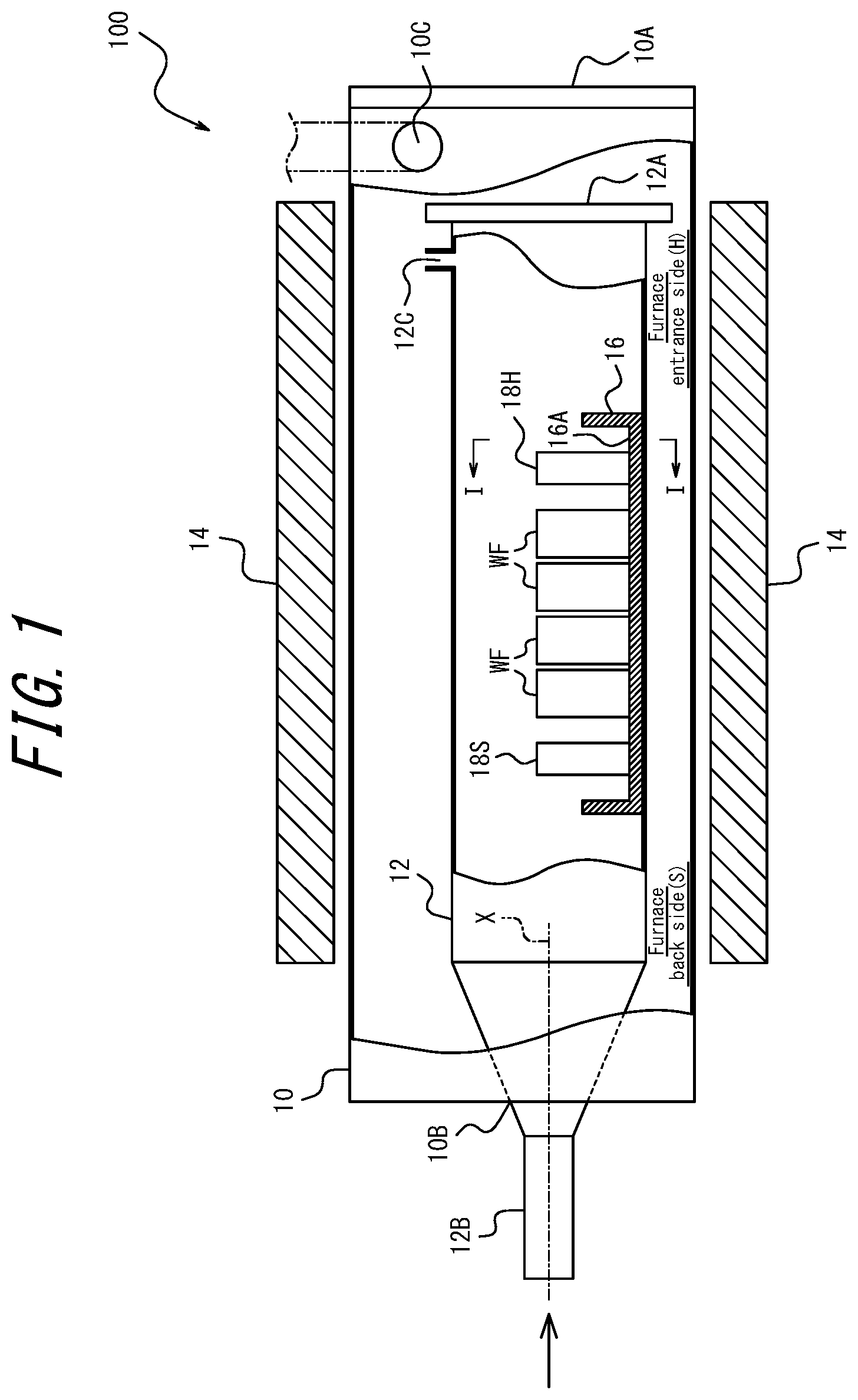 Patent US12320034 Figure 1 – Method of heat-treating silicon wafer using lateral heat treatment furnace
