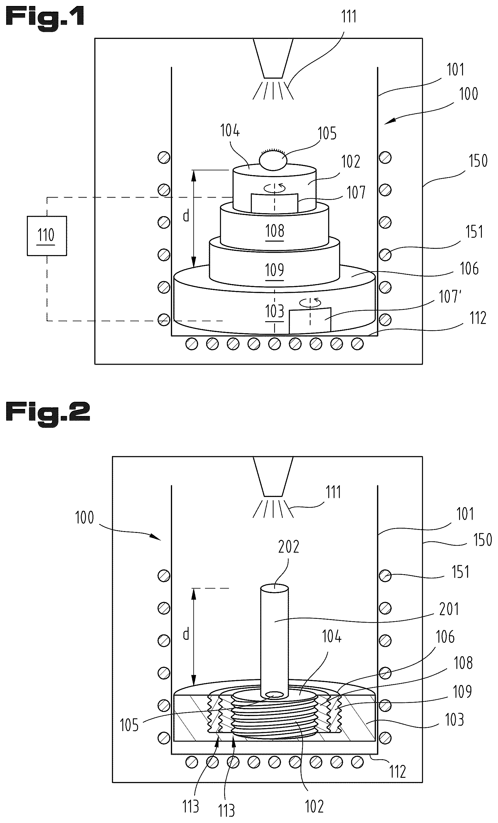 Patent US12320035 Figure 1 – Crystal growth apparatus with movable seed fixture
