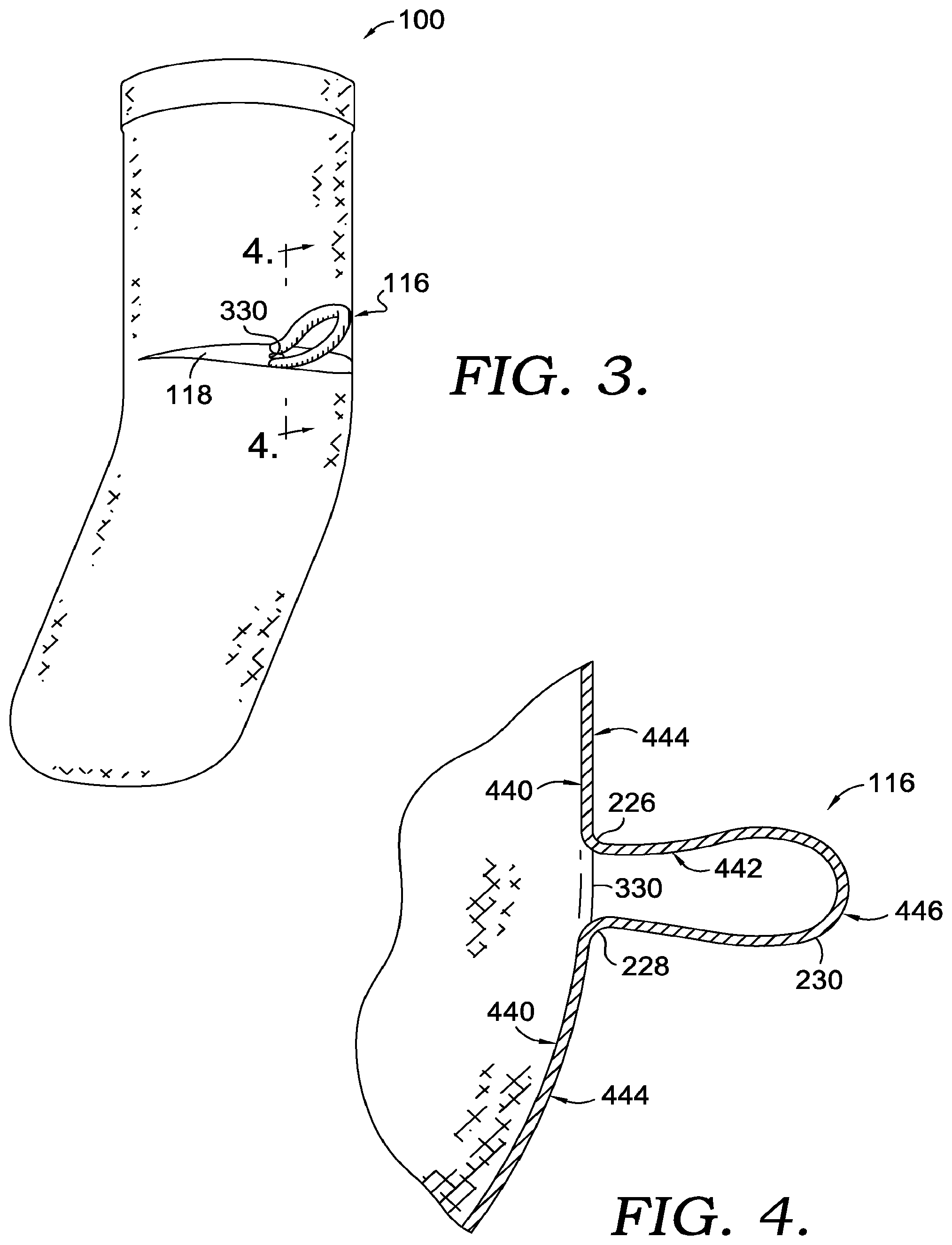 Patent US12320043 Figure 2 – Easy don and doff sock