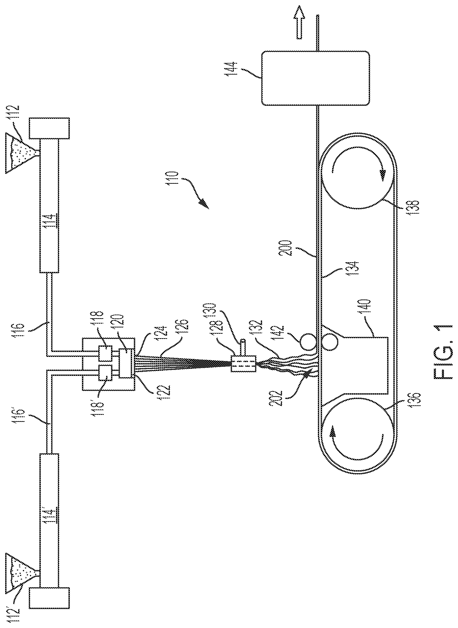 Patent US12320046 — Methods for producing through-fluid bonded nonwoven webs — Figure 1