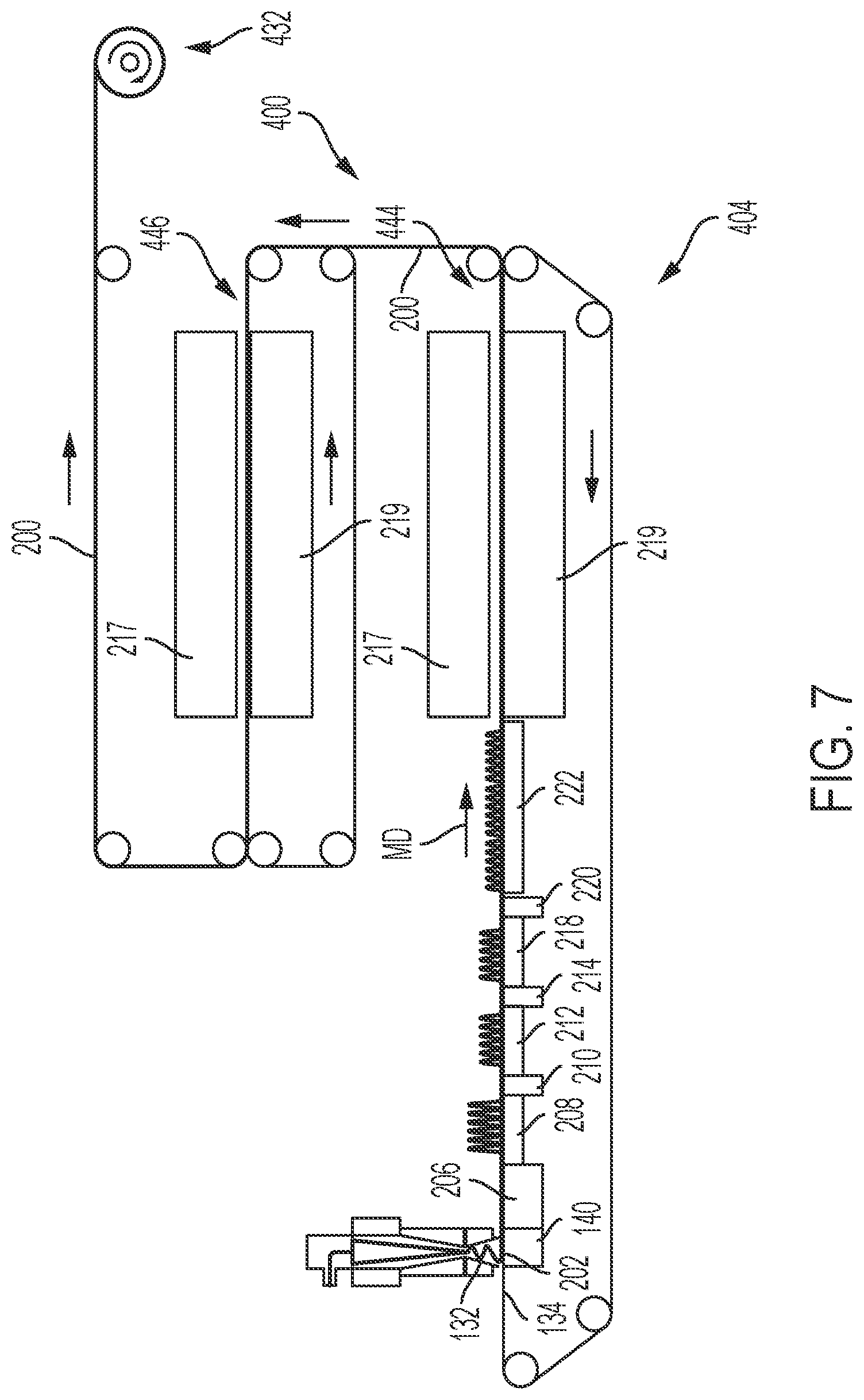 Patent US12320046 Figure 7 – Methods for producing through-fluid bonded nonwoven webs