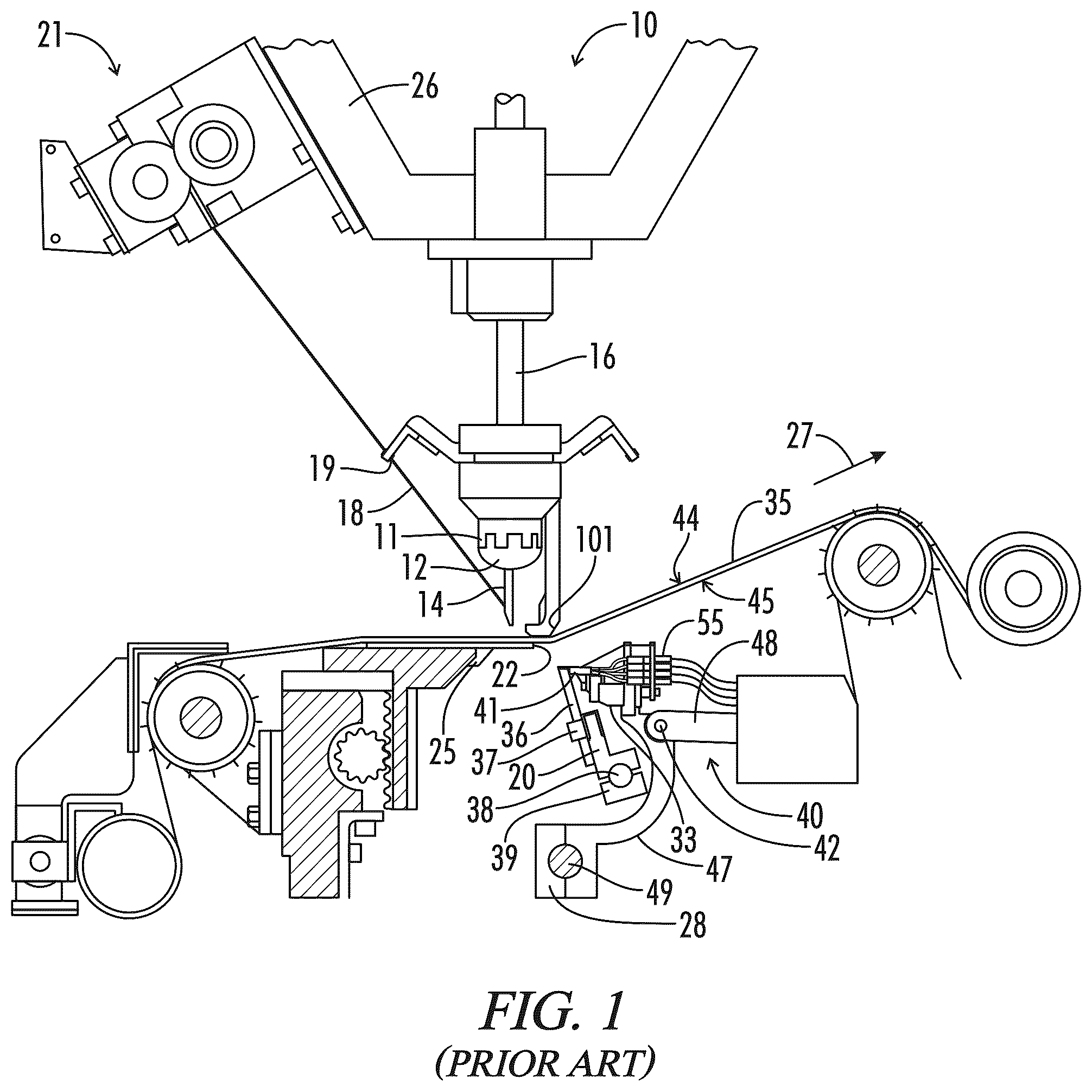 Patent US12320049 Figure 1 – Advanced stitch placement with backing shifting
