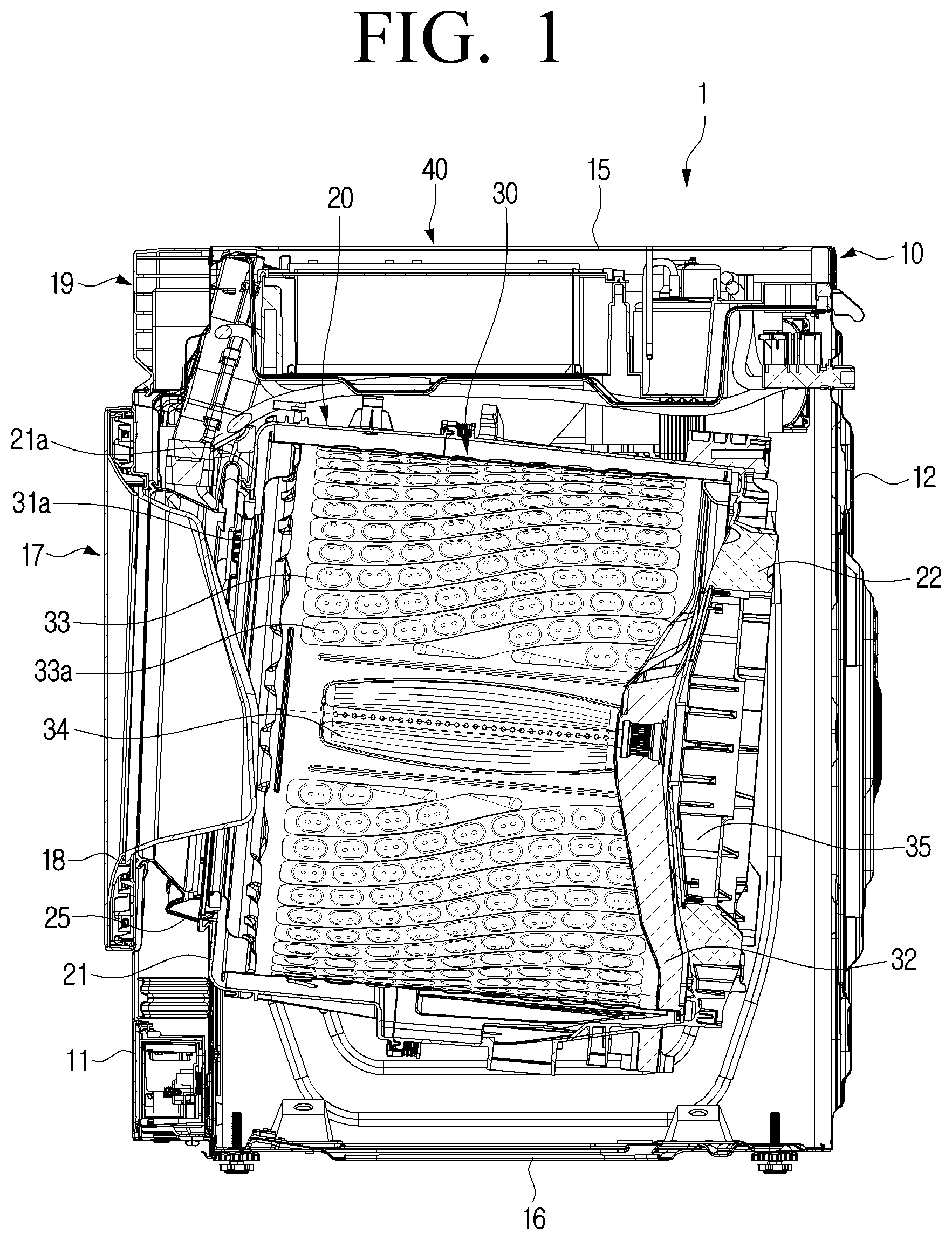 Patent US12320051 — Washing machine with drying function — Figure 1