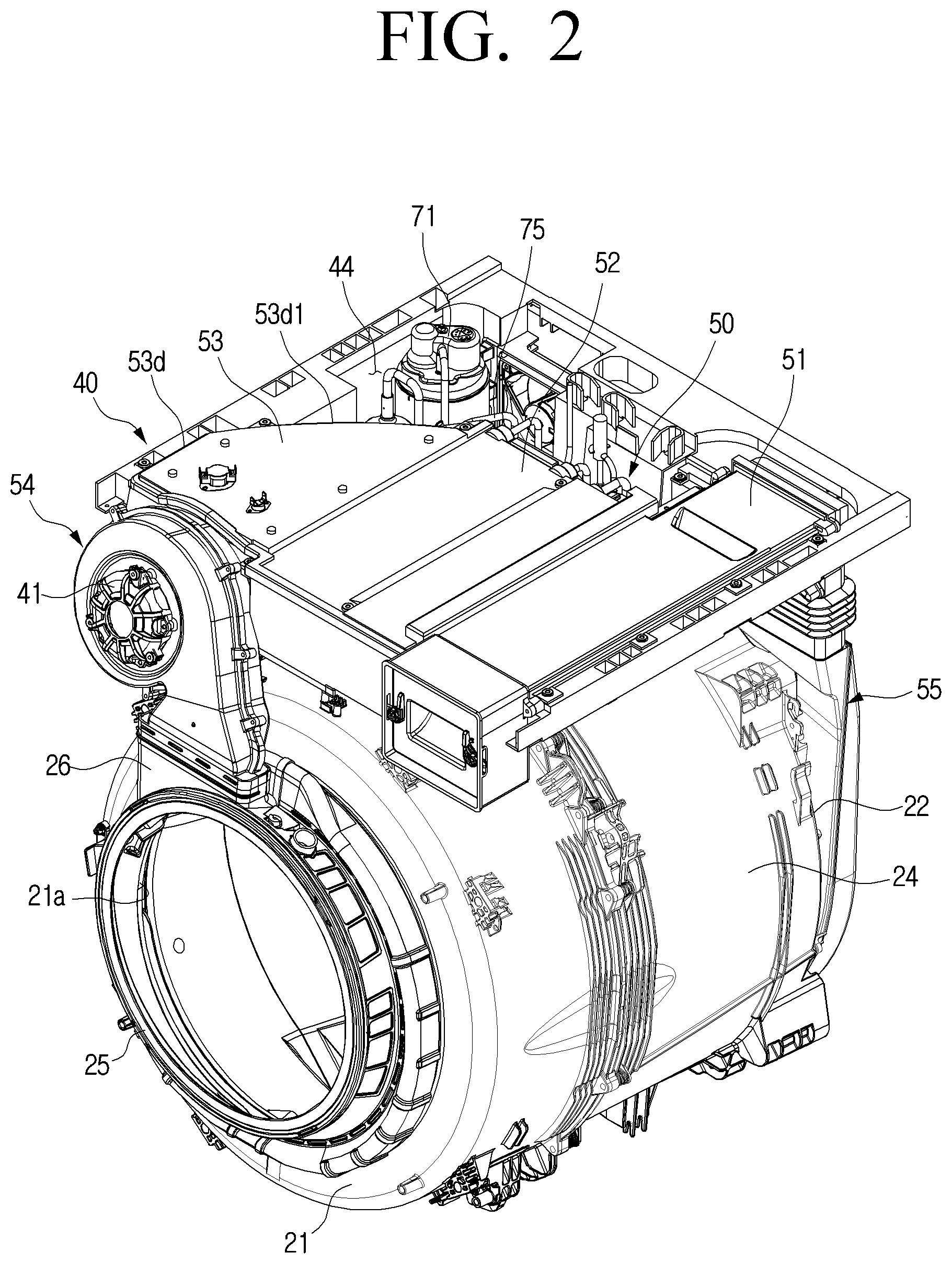 Patent US12320051 Figure 2 – Washing machine with drying function