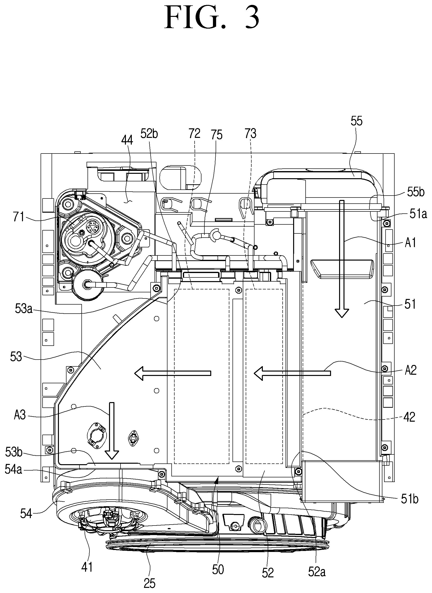 Patent US12320051 Figure 3 – Washing machine with drying function