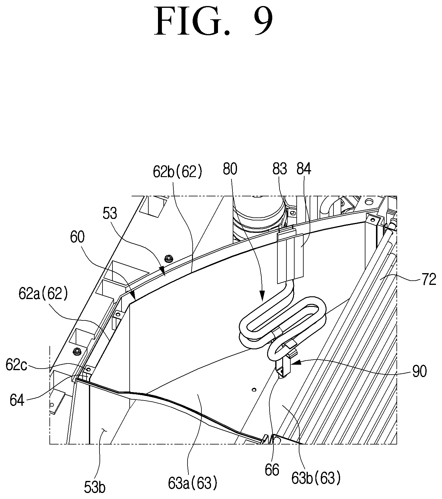 Patent US12320051 Figure 9 – Washing machine with drying function