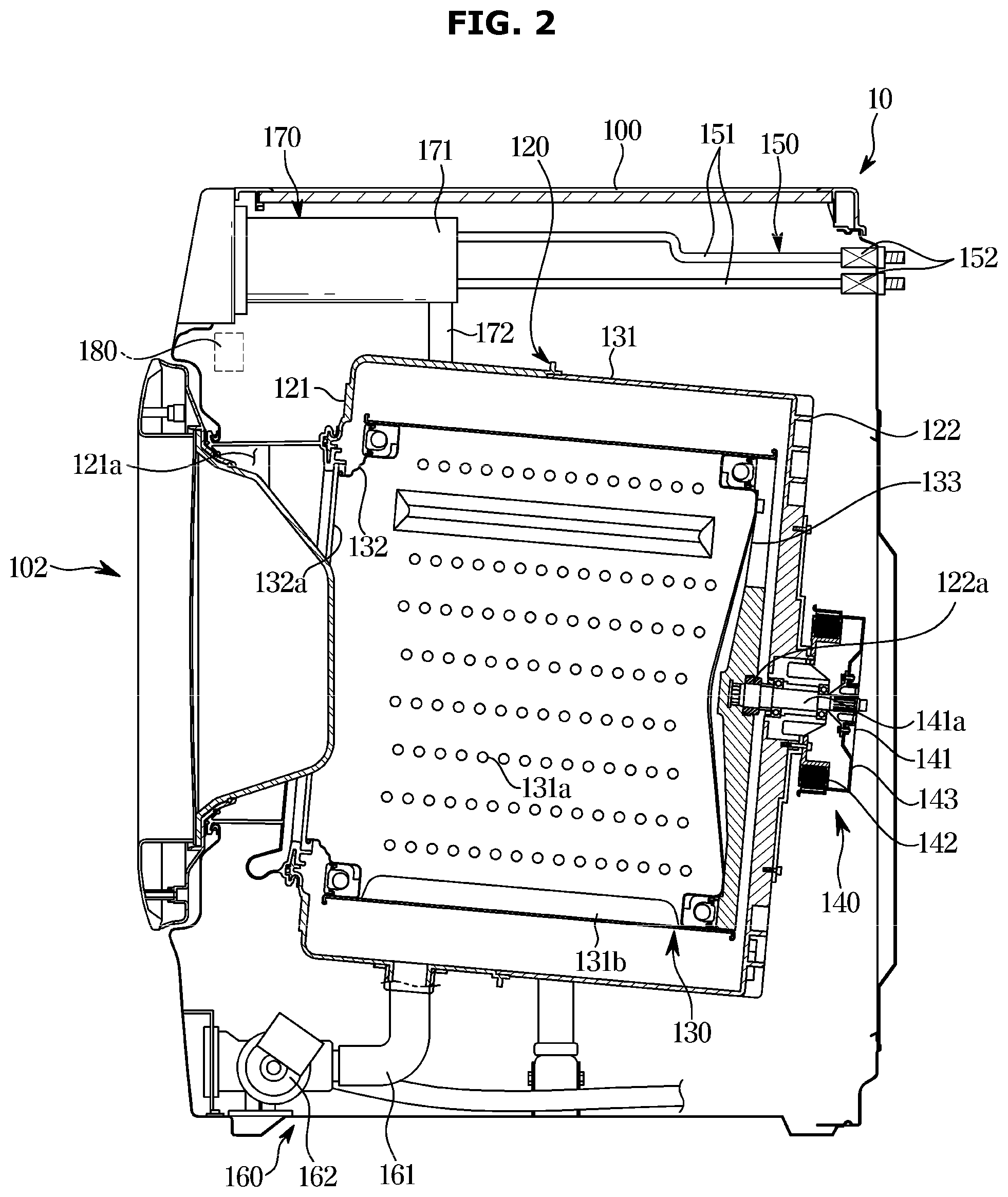 Patent US12320052 Figure 2 – Clothes treatment apparatus and method of controlling the same