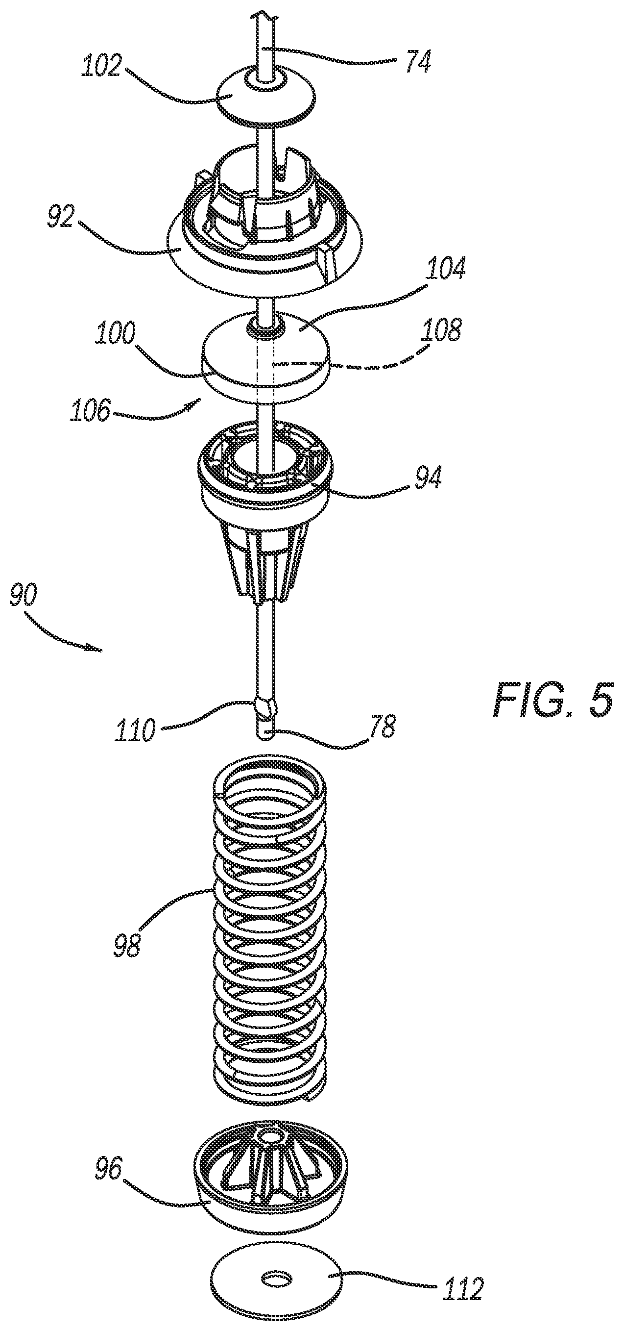 Patent US12320055 Figure 5 – Suspension mount for a top load washing machine