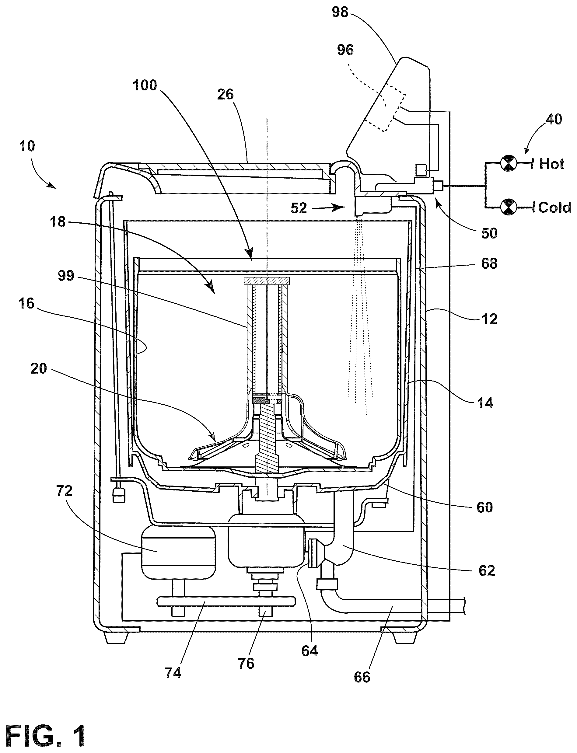 Patent US12320056 Figure 1 – Bulk dispenser for a laundry treating appliance