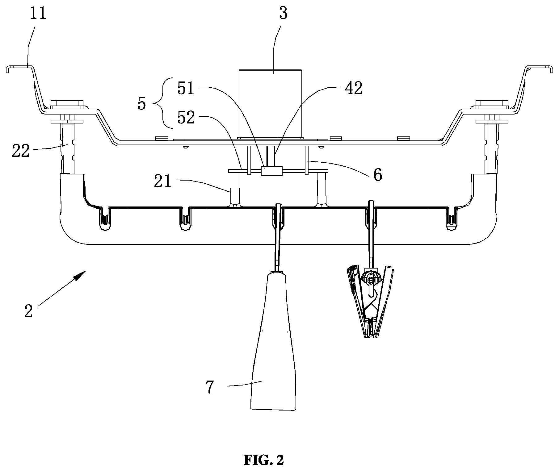 Patent US12320058 Figure 2 – Clothes shaking apparatus and clothes care device comprising same