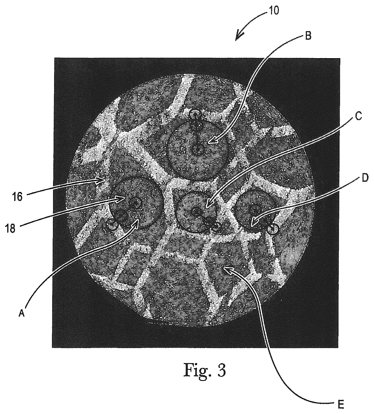 Patent US12320073 Figure 3 – Fibrous structures comprising regions having different micro-CT intensive property values and associated transition slopes