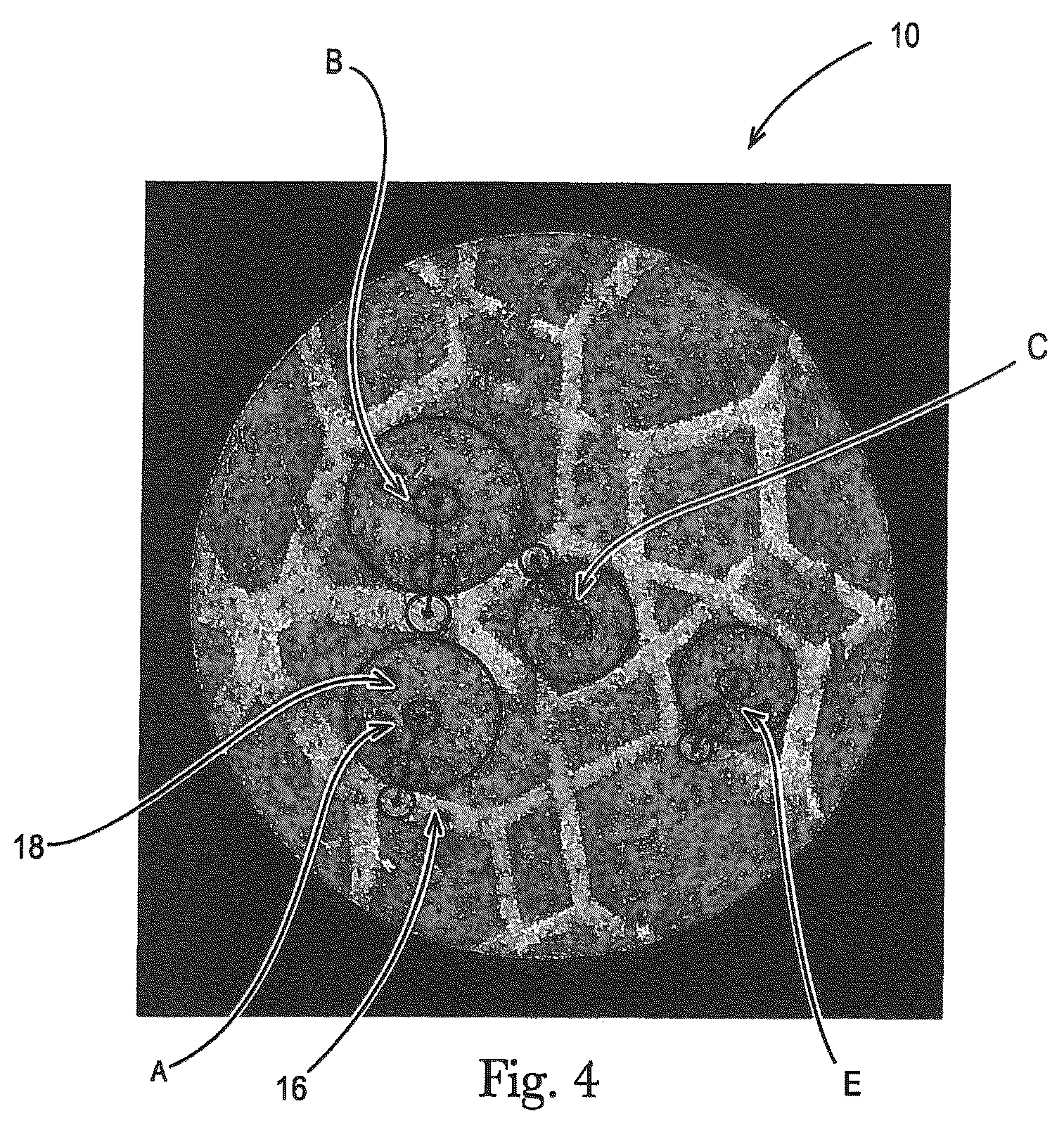 Patent US12320073 Figure 4 – Fibrous structures comprising regions having different micro-CT intensive property values and associated transition slopes
