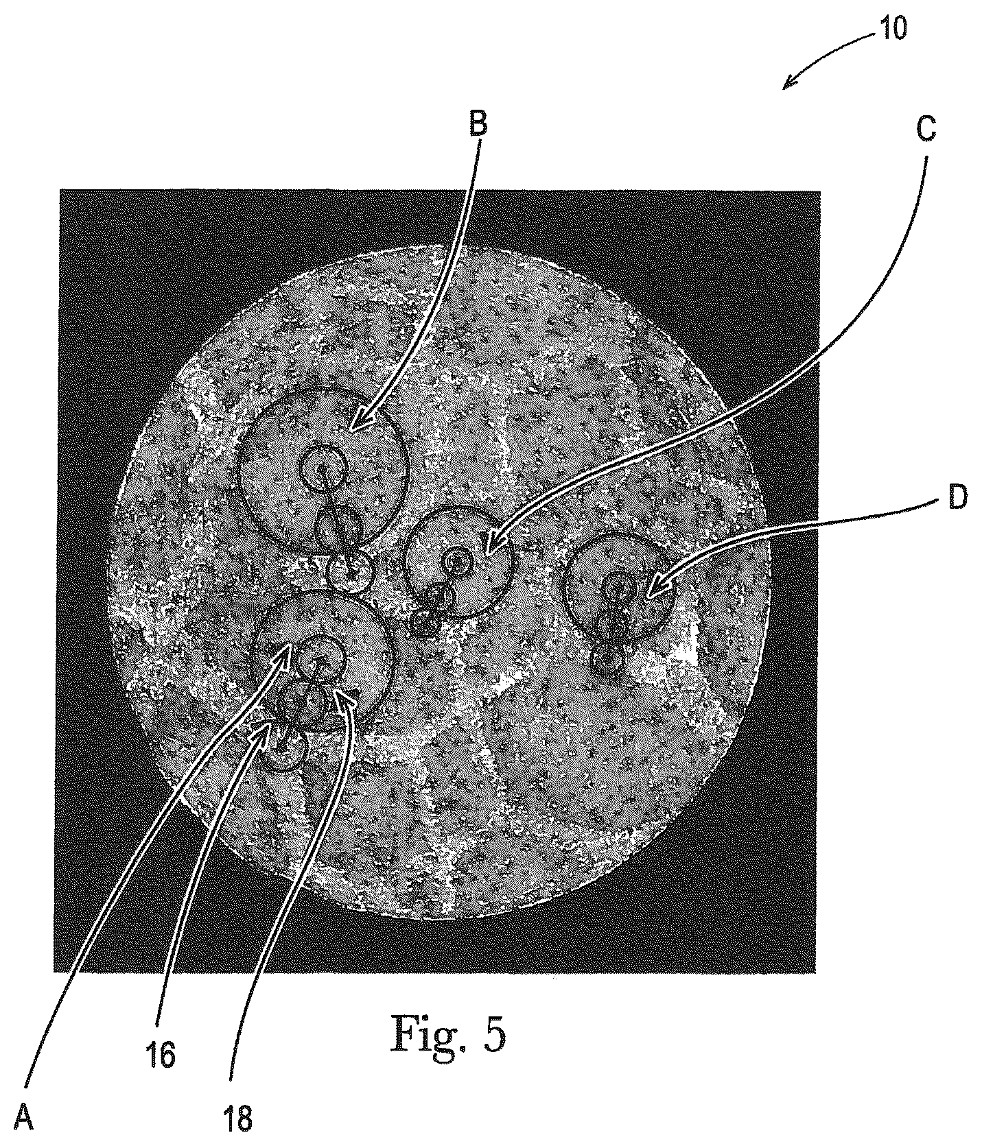 Patent US12320073 Figure 5 – Fibrous structures comprising regions having different micro-CT intensive property values and associated transition slopes