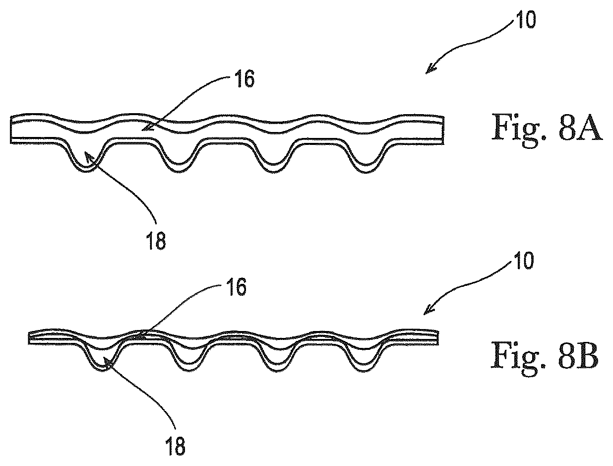 Patent US12320073 Figure 8 – Fibrous structures comprising regions having different micro-CT intensive property values and associated transition slopes