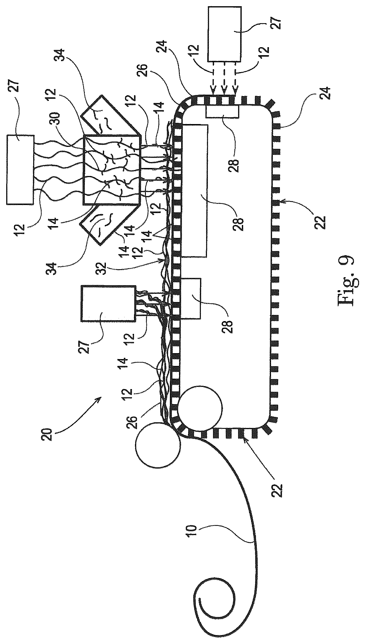 Patent US12320073 Figure 9 – Fibrous structures comprising regions having different micro-CT intensive property values and associated transition slopes