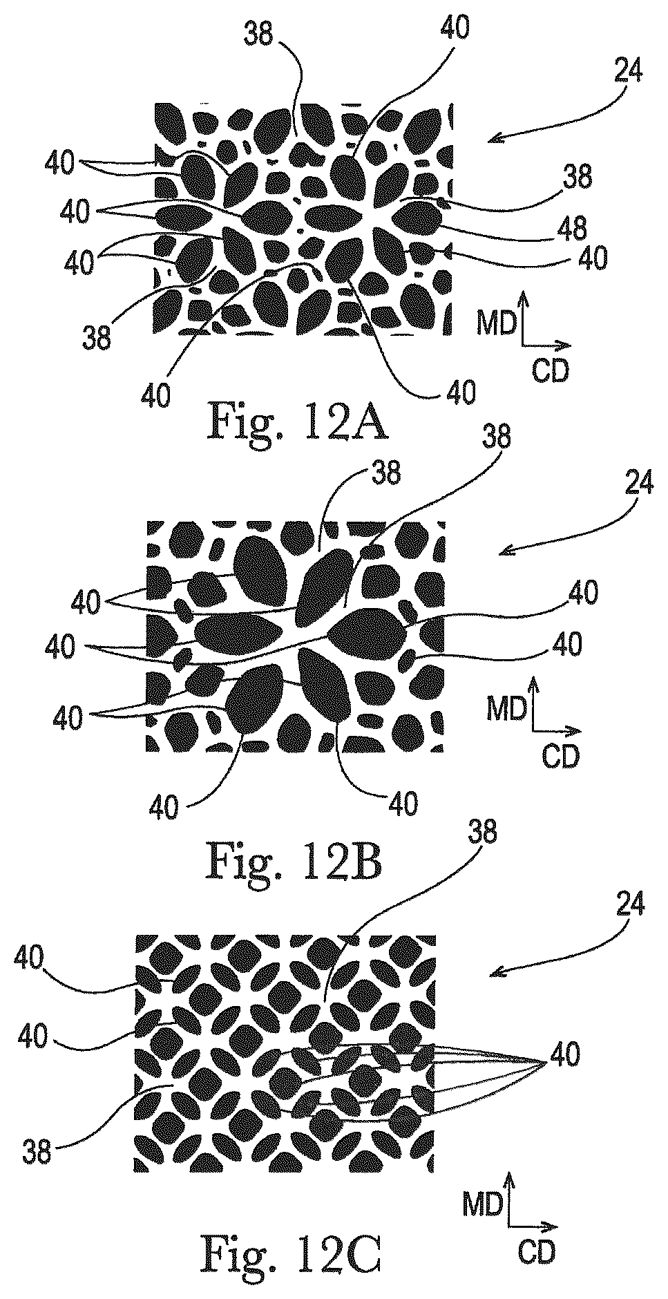 Patent US12320073 Figure 11 – Fibrous structures comprising regions having different micro-CT intensive property values and associated transition slopes