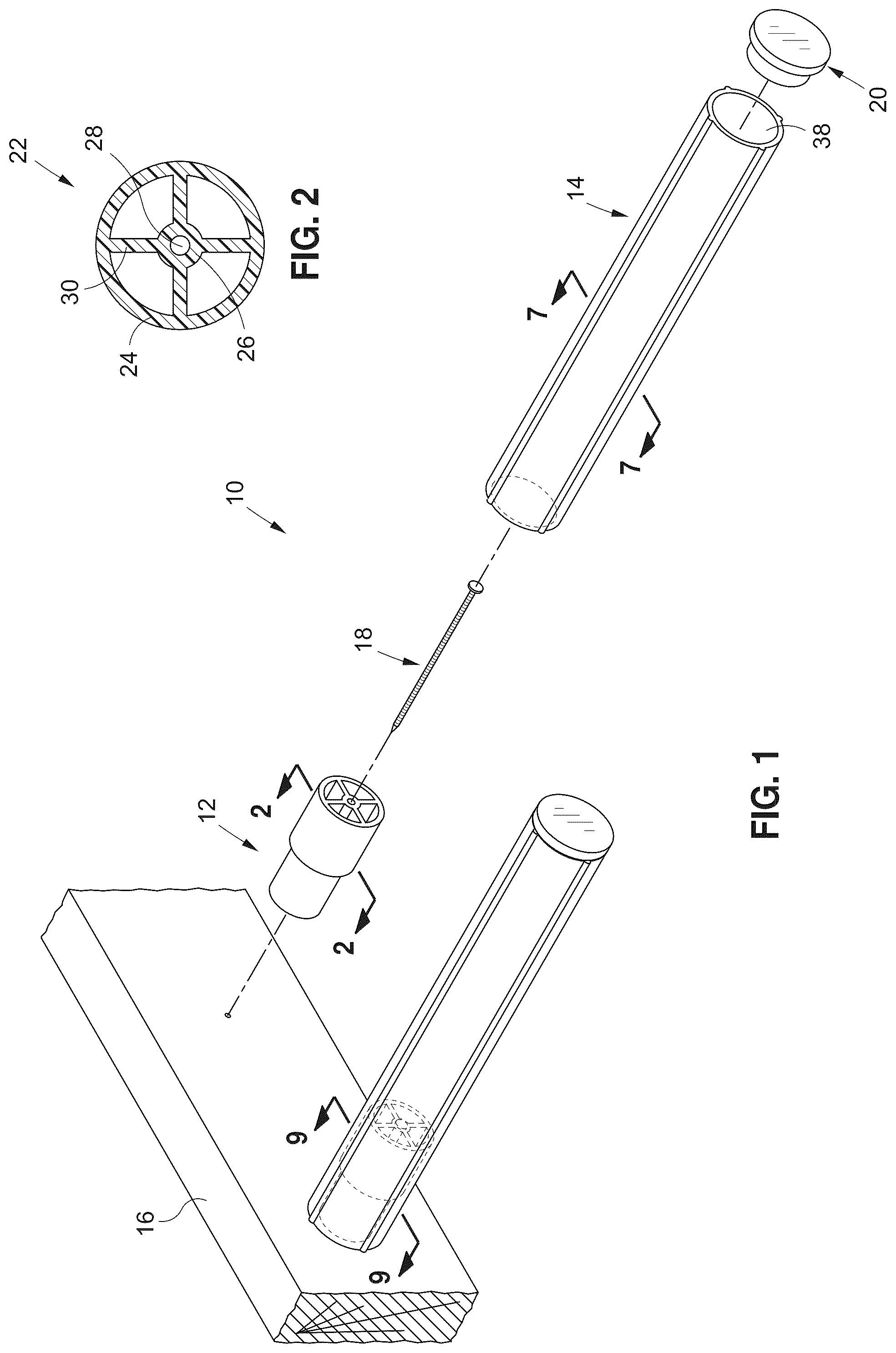 Patent US12320076 Figure 1 – Concrete dowel placement system and method of making the same