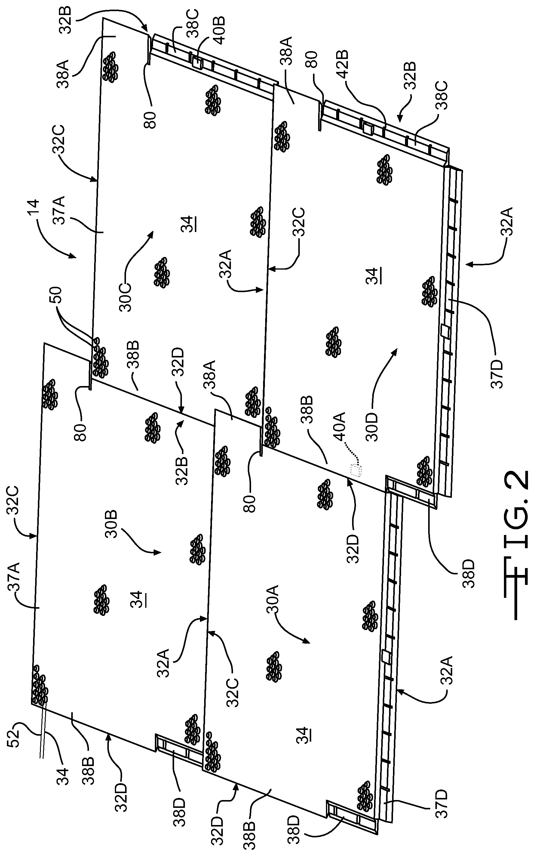 Patent US12320077 Figure 2 – Base for turf system