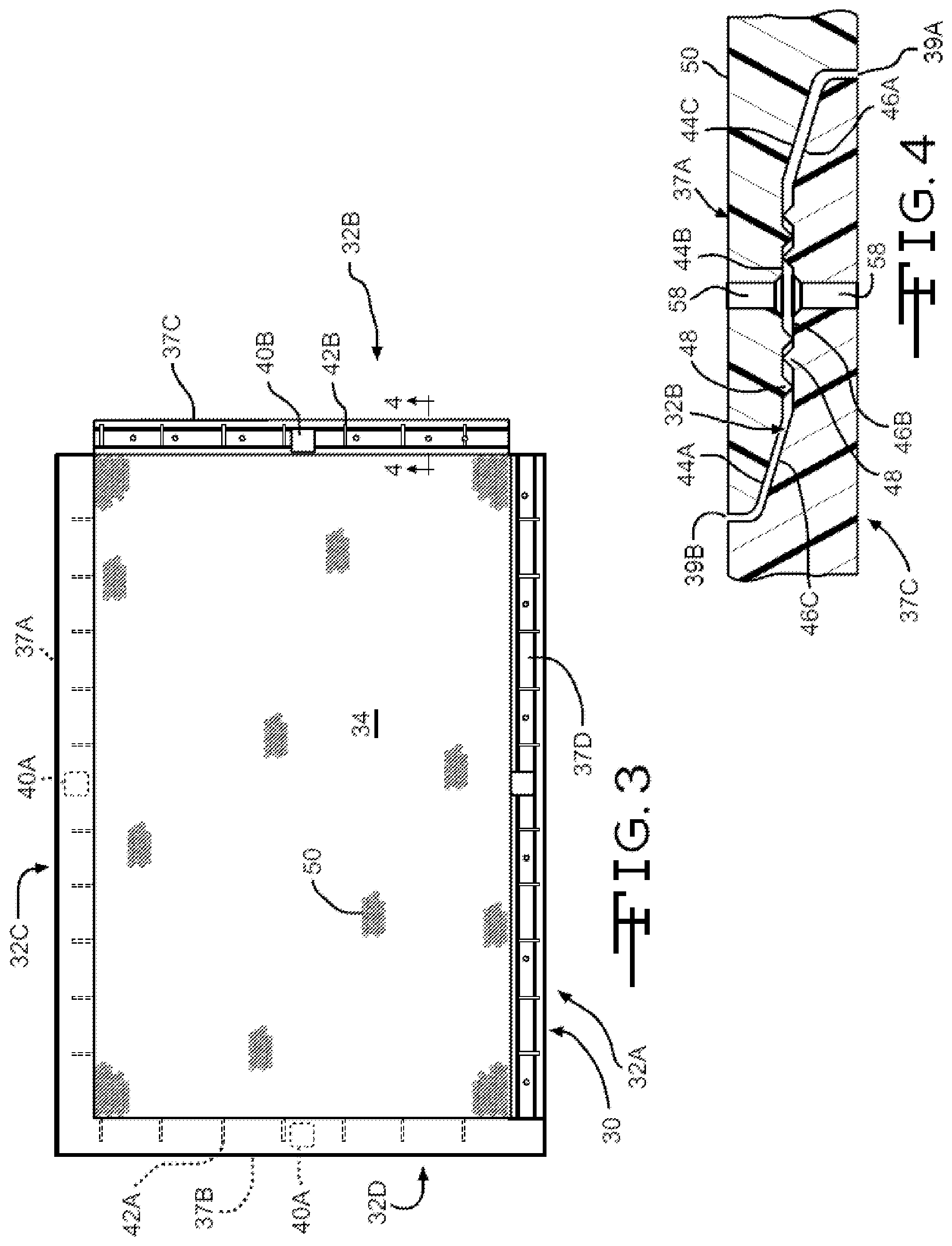 Patent US12320077 Figure 4 – Base for turf system