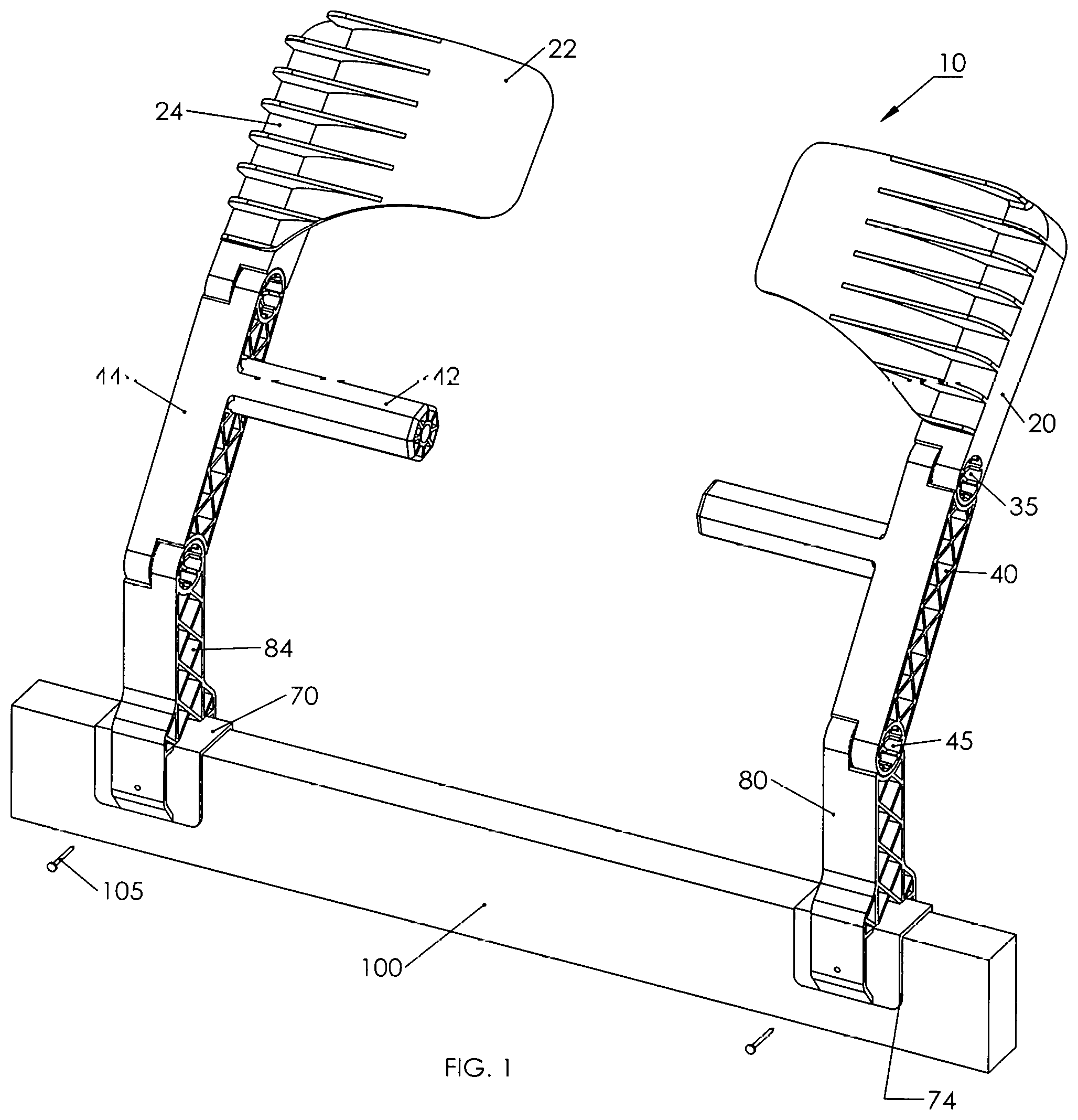 Patent US12320078 Figure 1 – Atriculating screed framework