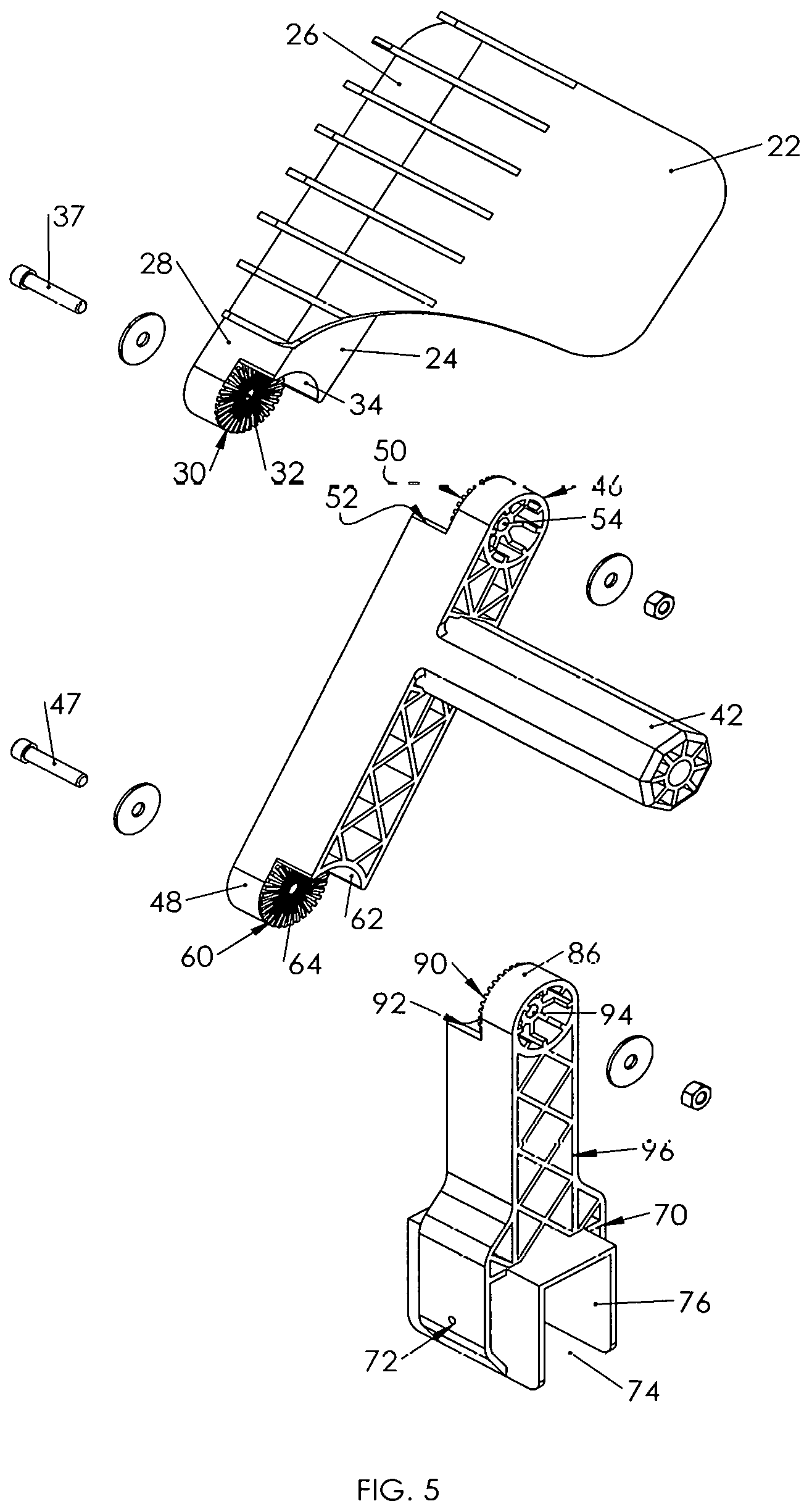 Patent US12320078 Figure 5 – Atriculating screed framework