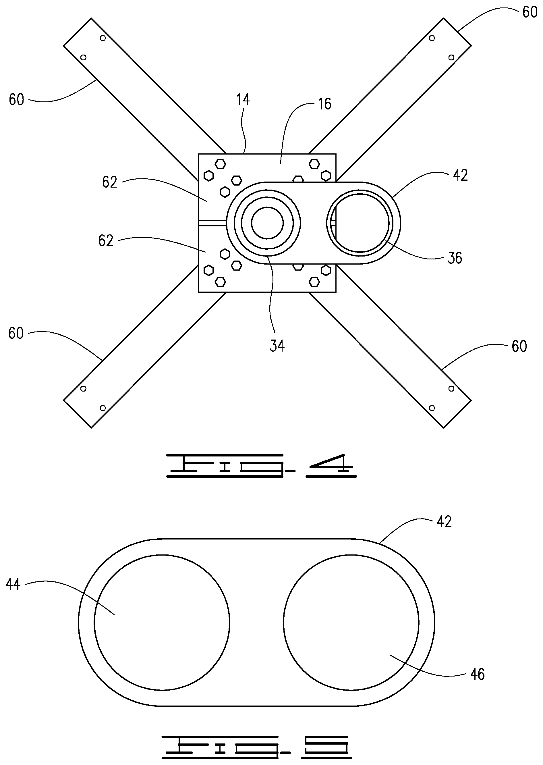 Patent US12320083 Figure 4 – Cable barrier with dual-column posts