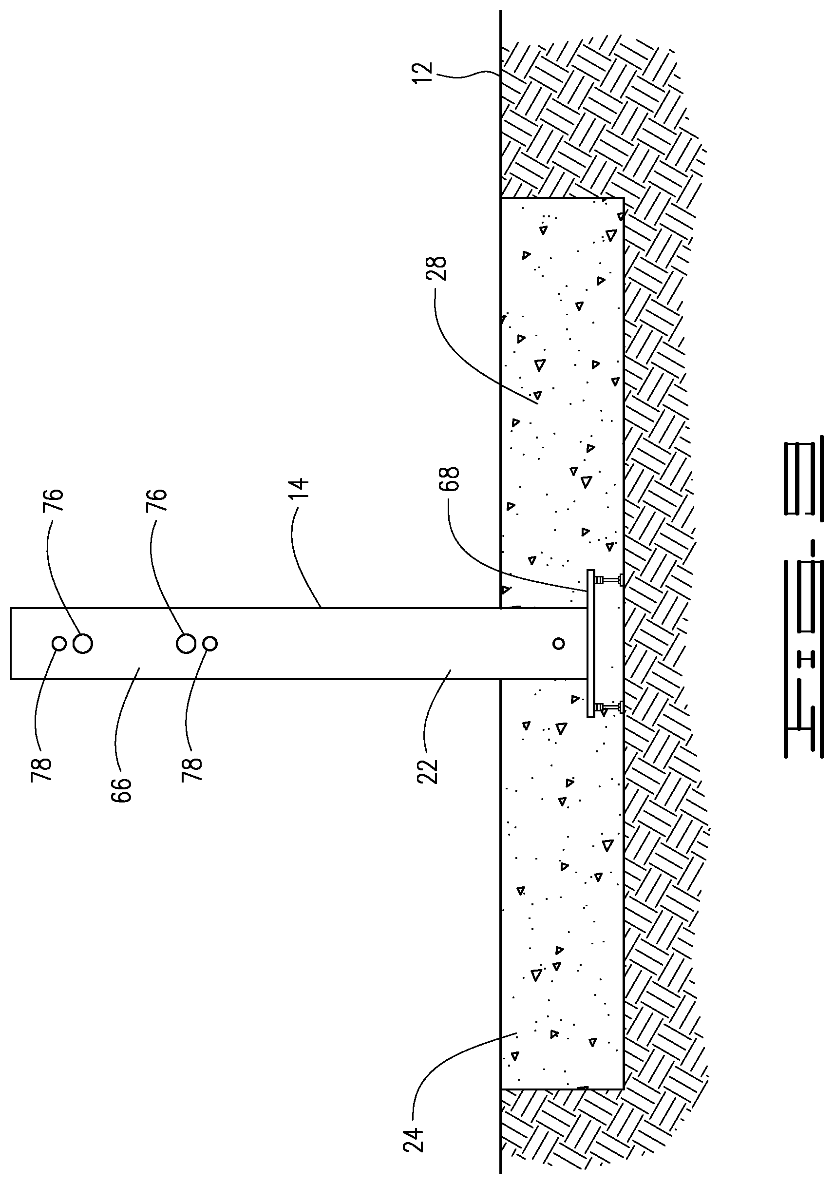 Patent US12320083 Figure 7 – Cable barrier with dual-column posts