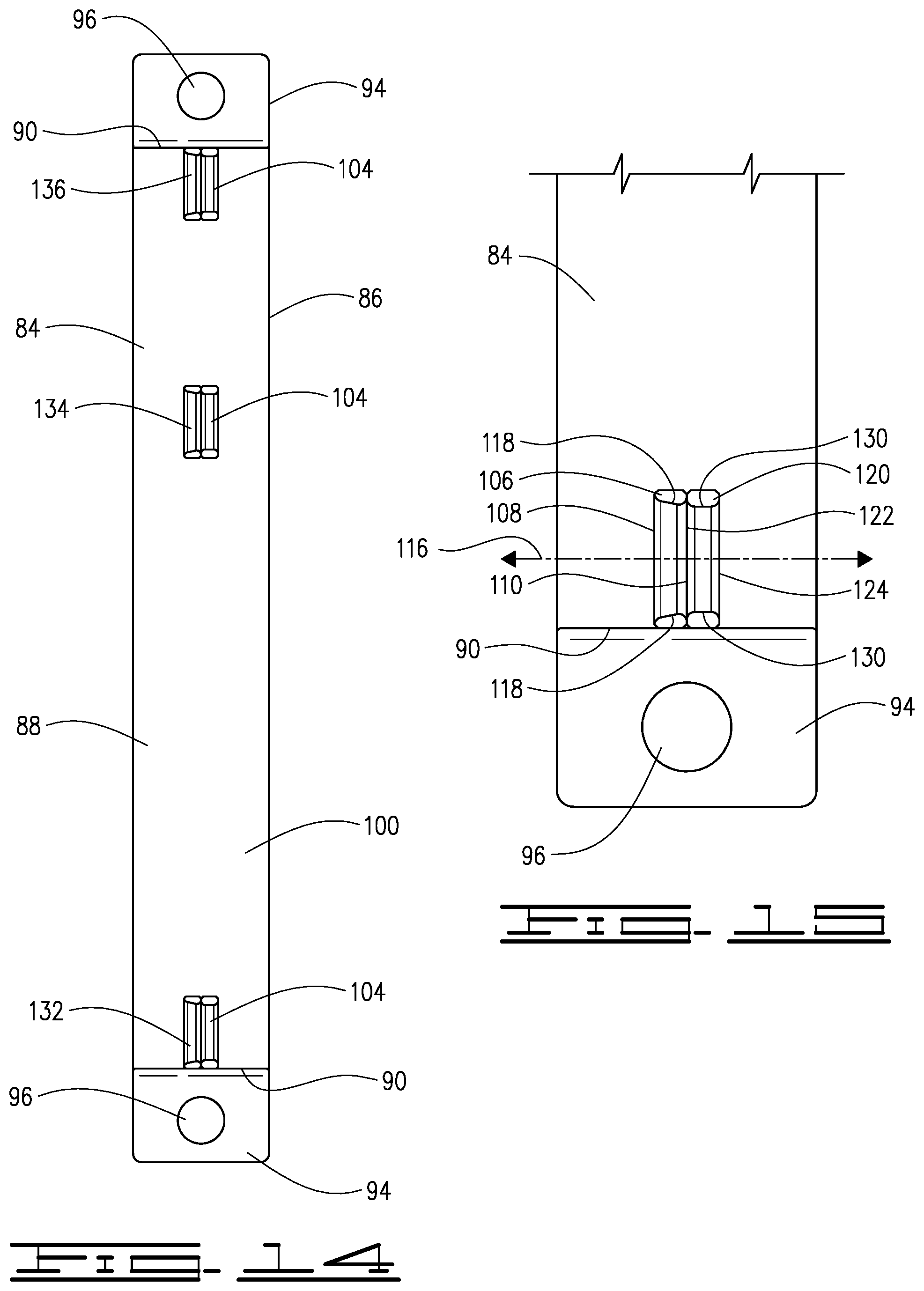 Patent US12320083 Figure 10 – Cable barrier with dual-column posts