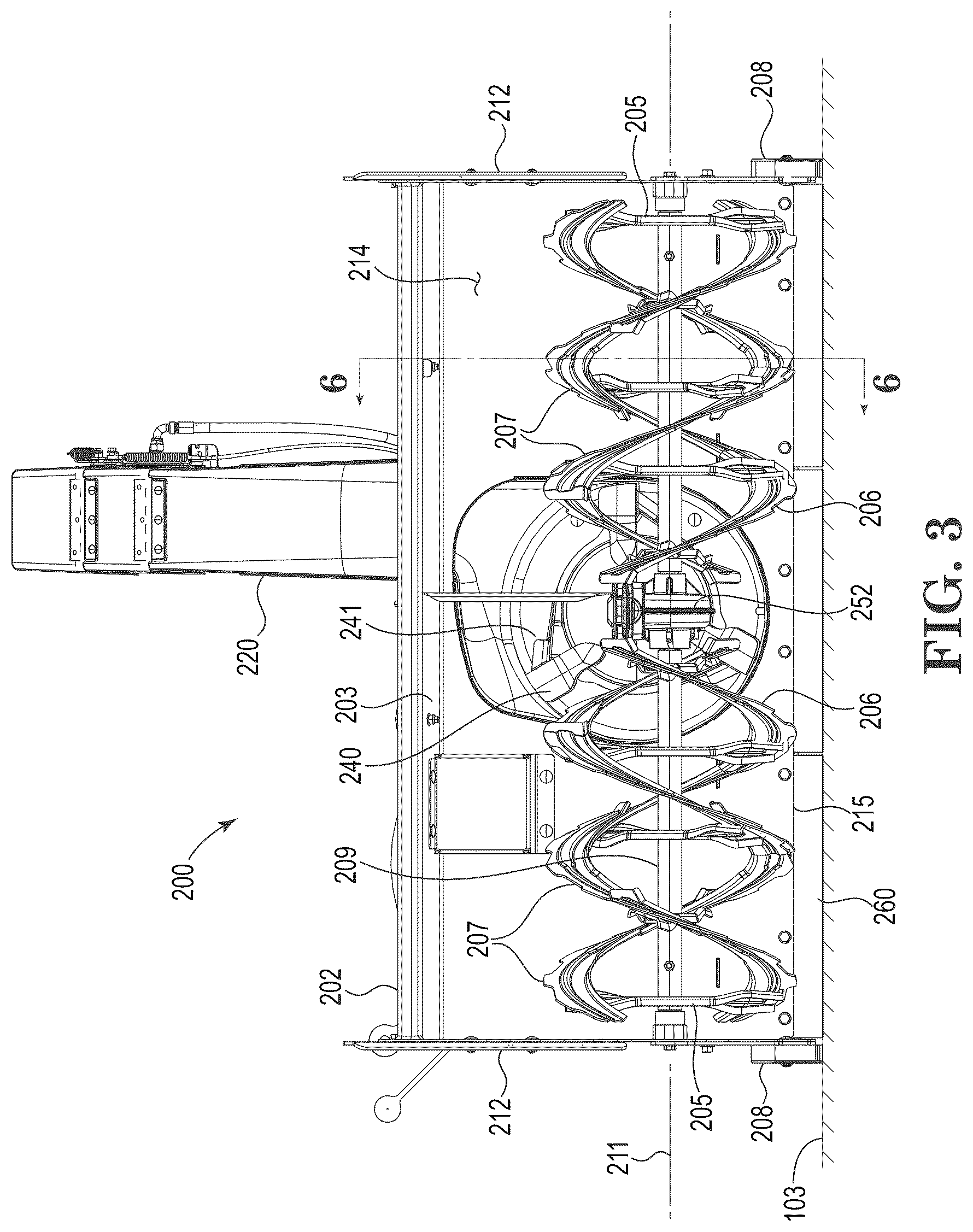 Patent US12320086 Figure 3 – Snowthrower auger housing with resilient scraper
