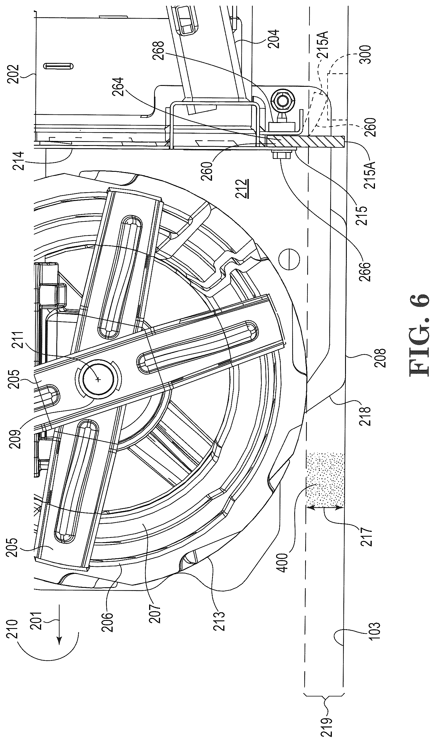 Patent US12320086 Figure 6 – Snowthrower auger housing with resilient scraper