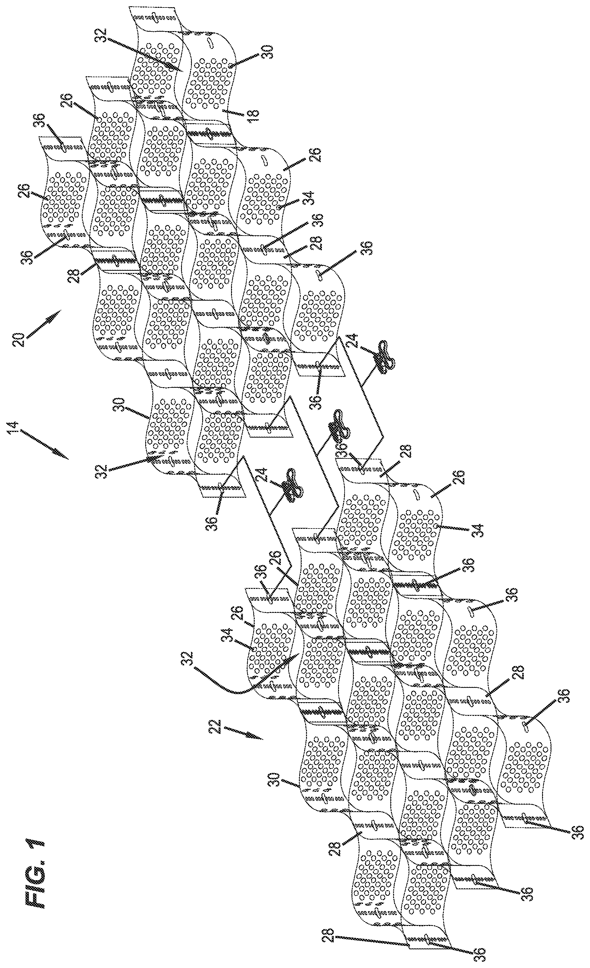 Patent US12320088 Figure 1 – Connection device for fastening expanded cell confinement structures and methods for doing the same