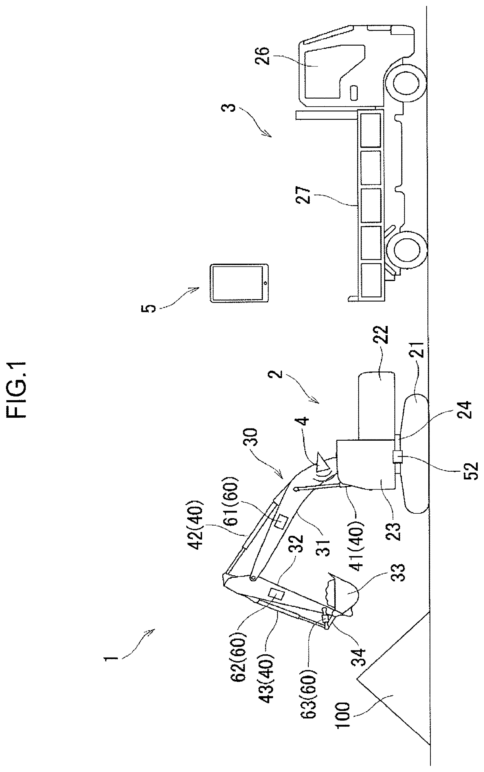 Patent US12320092 Figure 1 – System for setting target trajectory of attachment