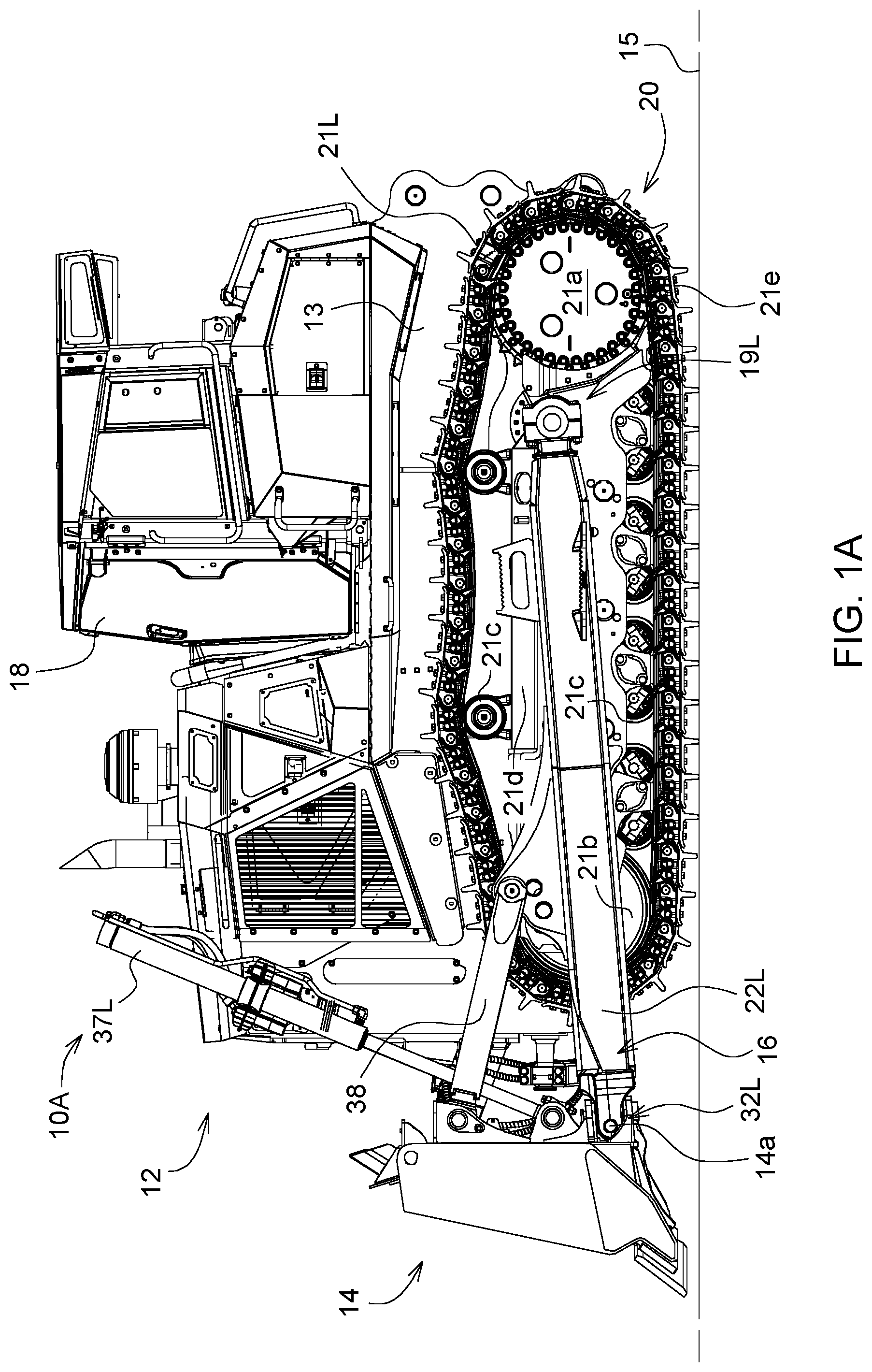 Patent US12320093 Figure 1 – Crawler dozer blade corner visibility