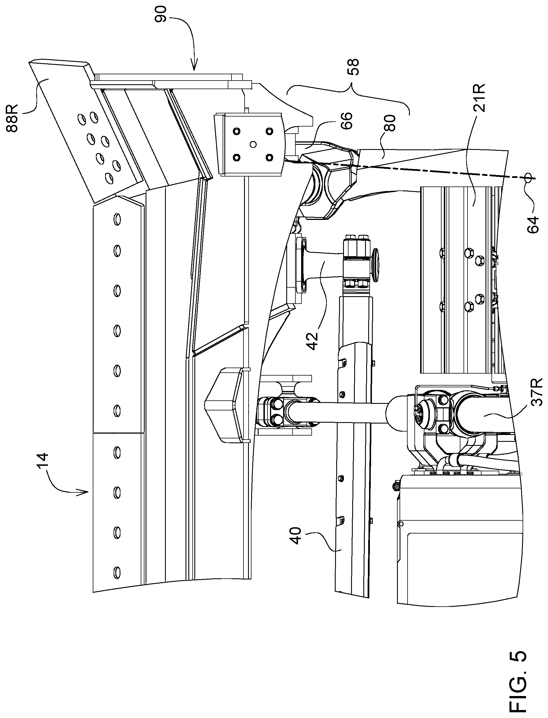 Patent US12320093 Figure 8 – Crawler dozer blade corner visibility