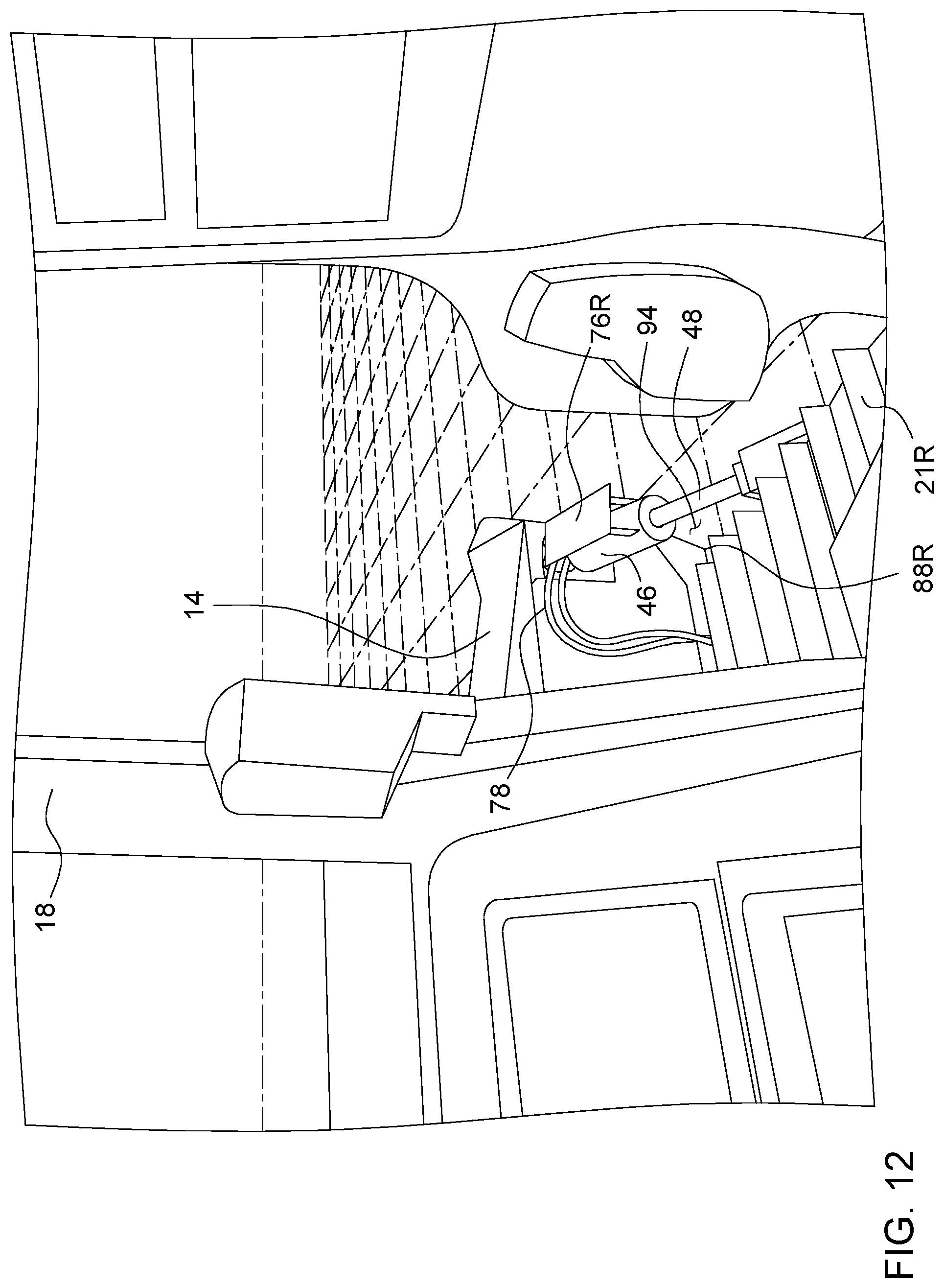 Patent US12320093 Figure 15 – Crawler dozer blade corner visibility