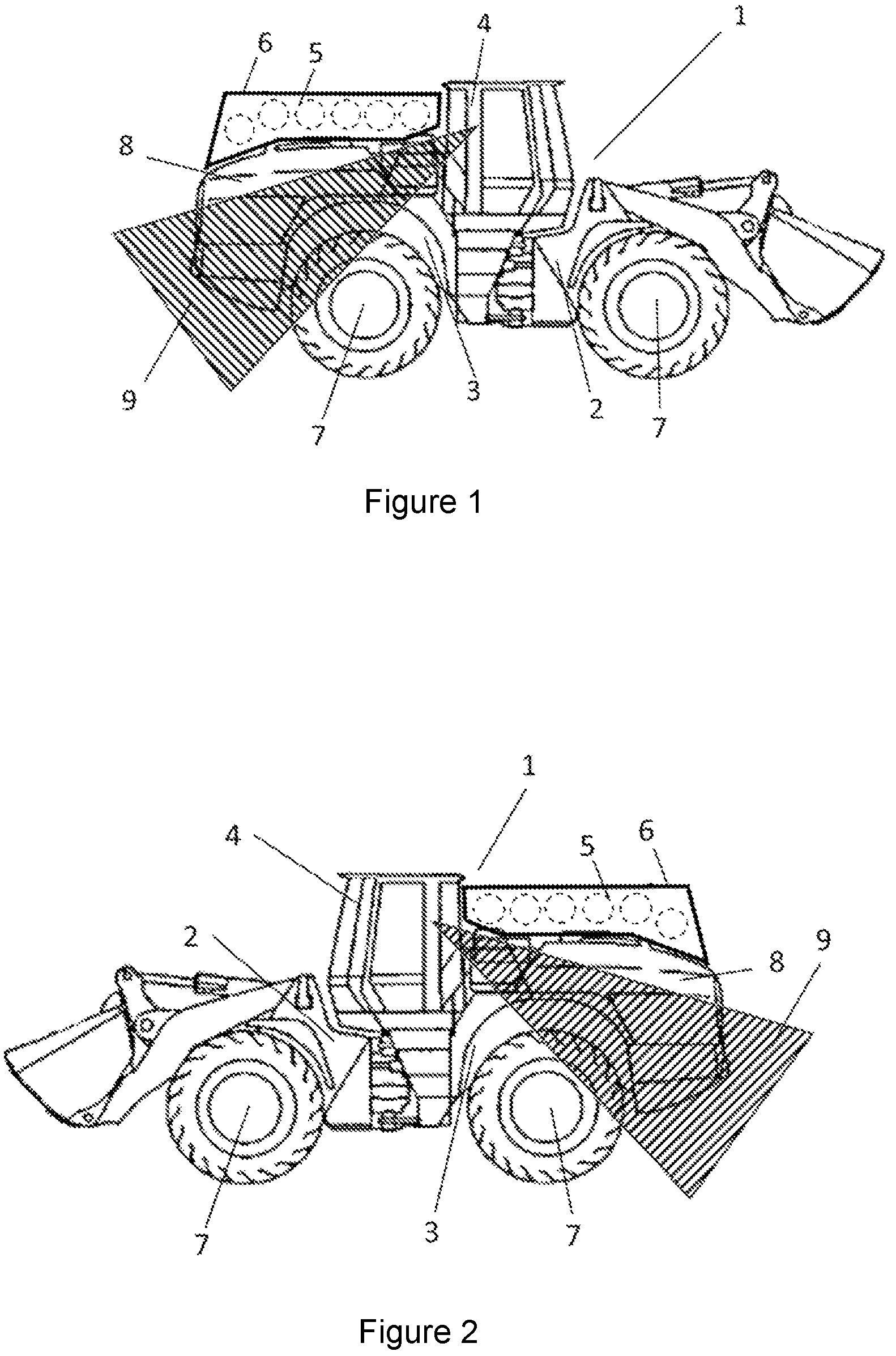 Patent US12320095 Figure 1 – Work machine