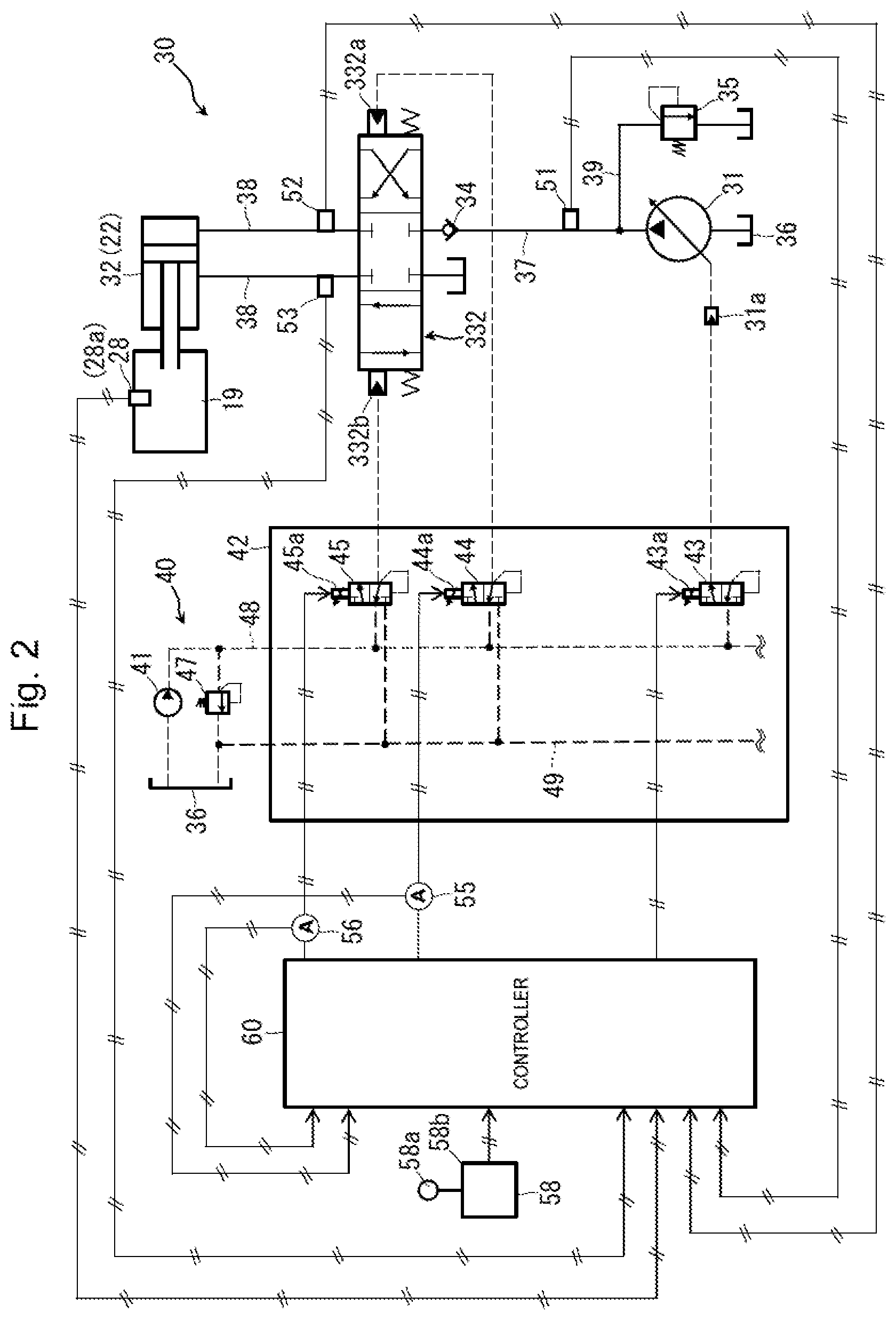 Patent US12320097 Figure 2 – Work machine