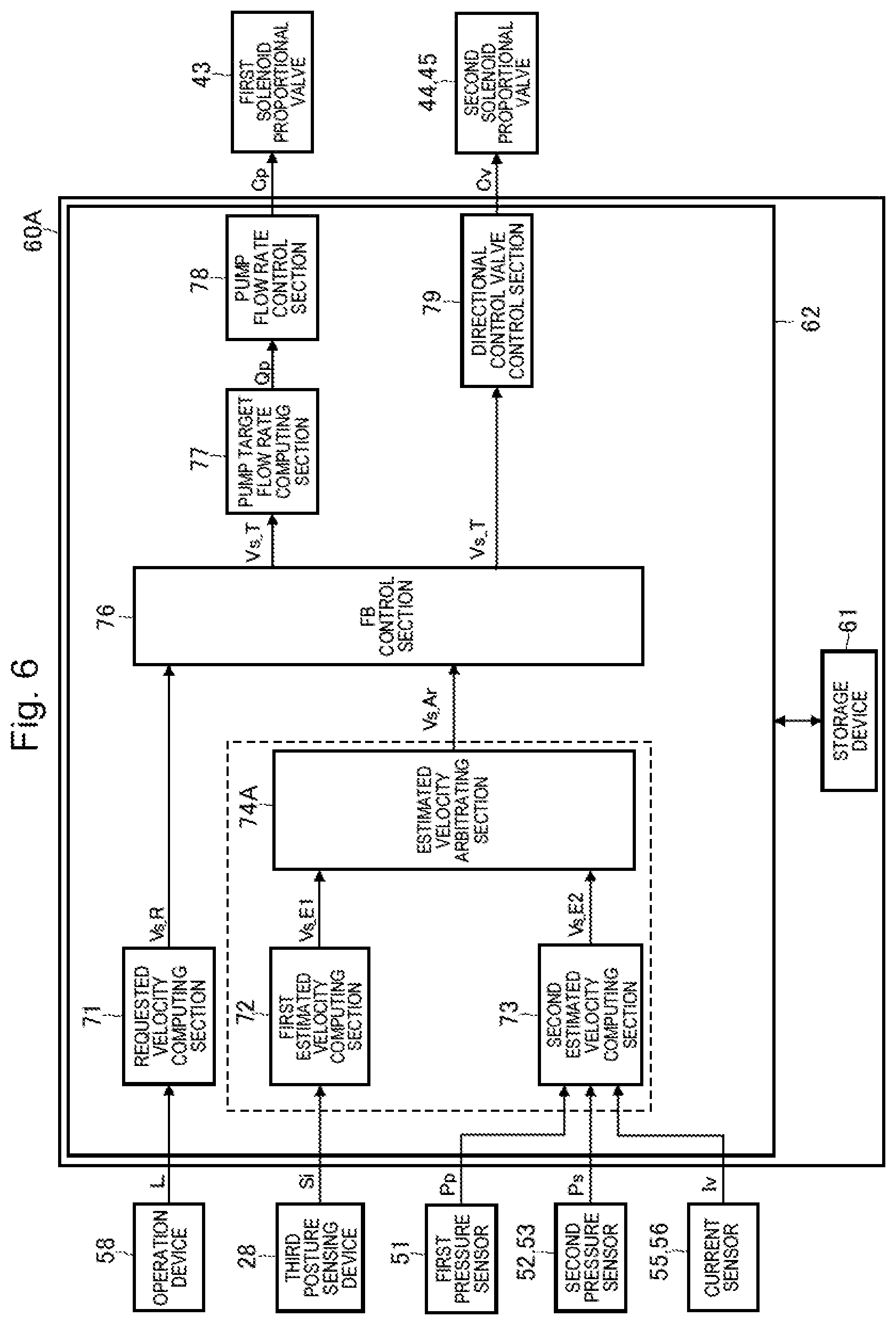 Patent US12320097 Figure 6 – Work machine