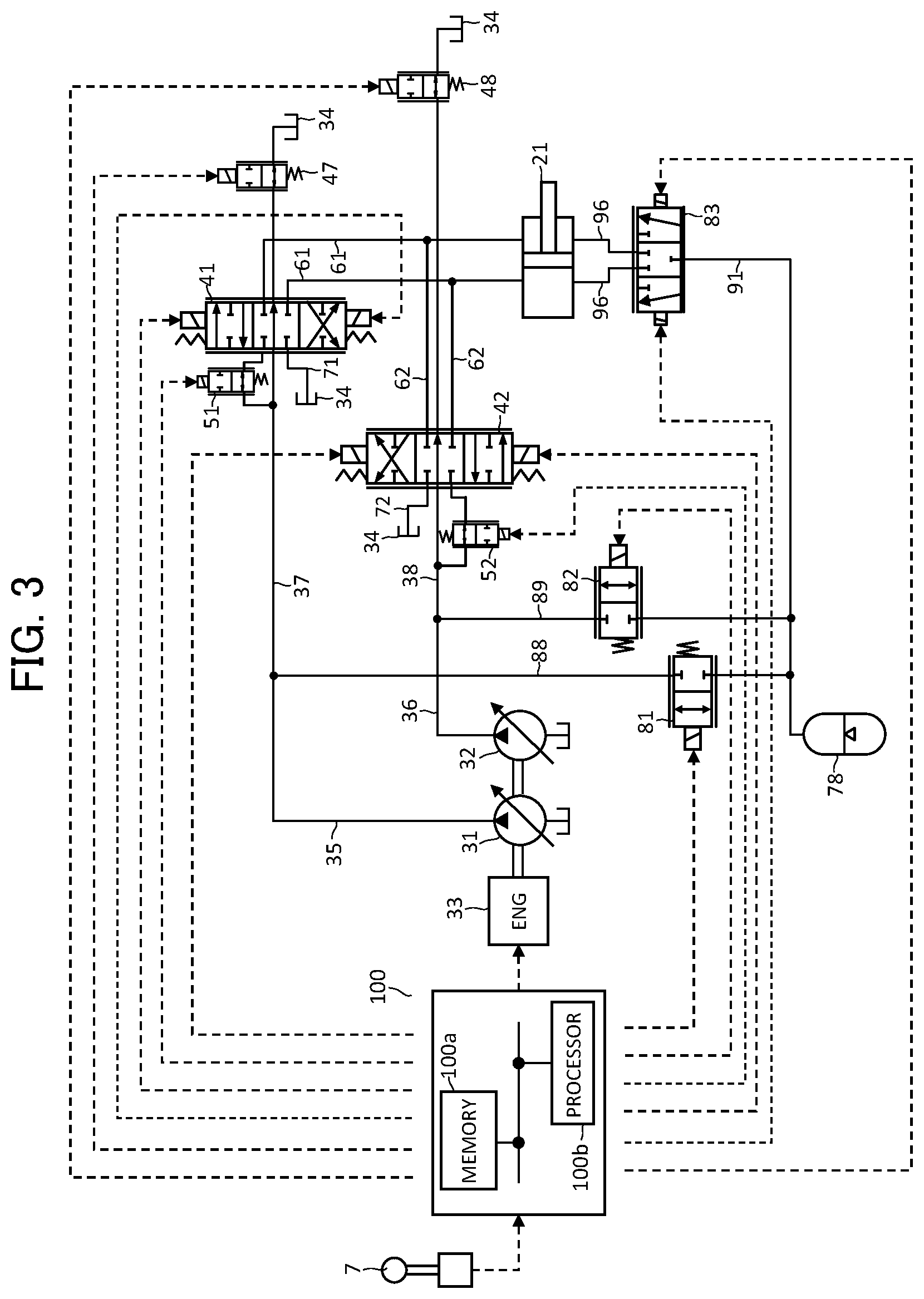 Patent US12320098 Figure 3 – Work machine