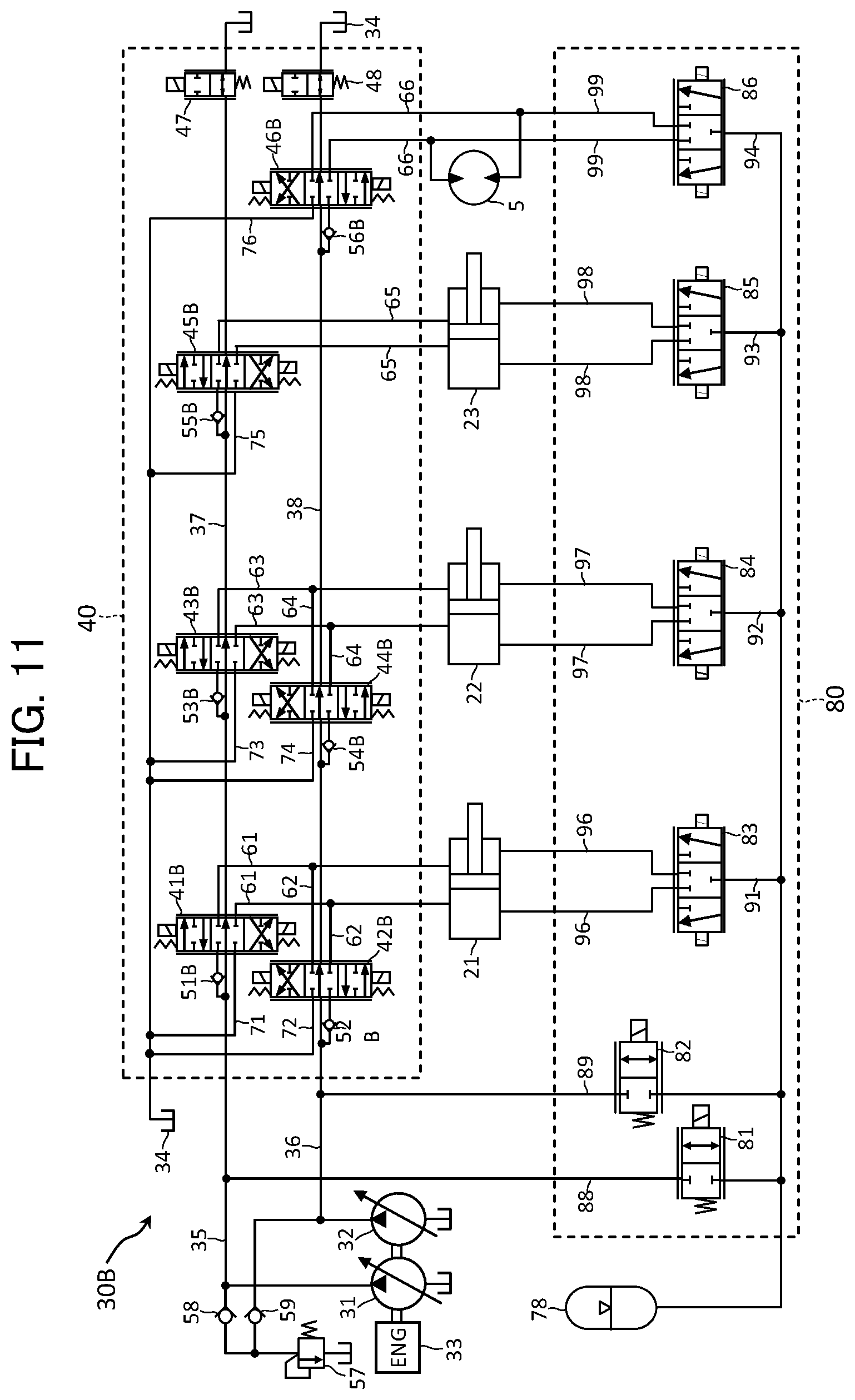 Patent US12320098 Figure 10 – Work machine