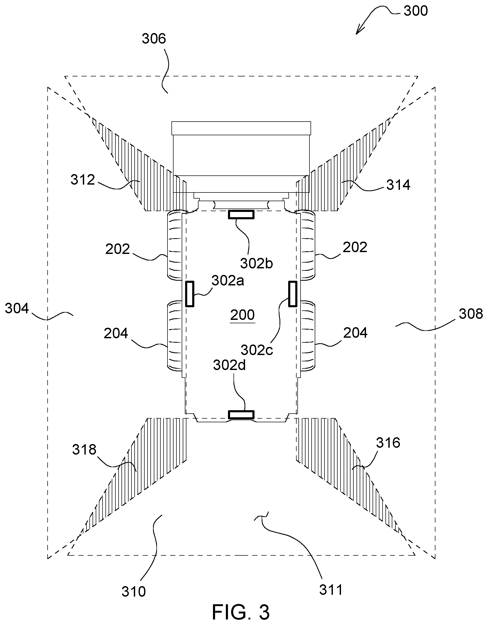 Patent US12320100 Figure 3 – Automatic mode for object detection range setting